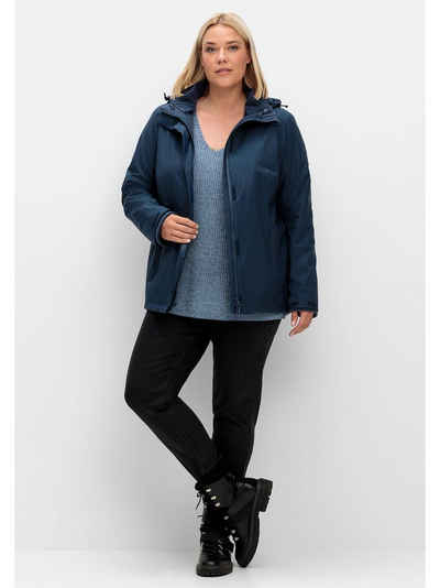 Sheego 3-in-1-Funktionsjacke Große Größen mit Fleece-Innenjacke, wind- und wasserdicht