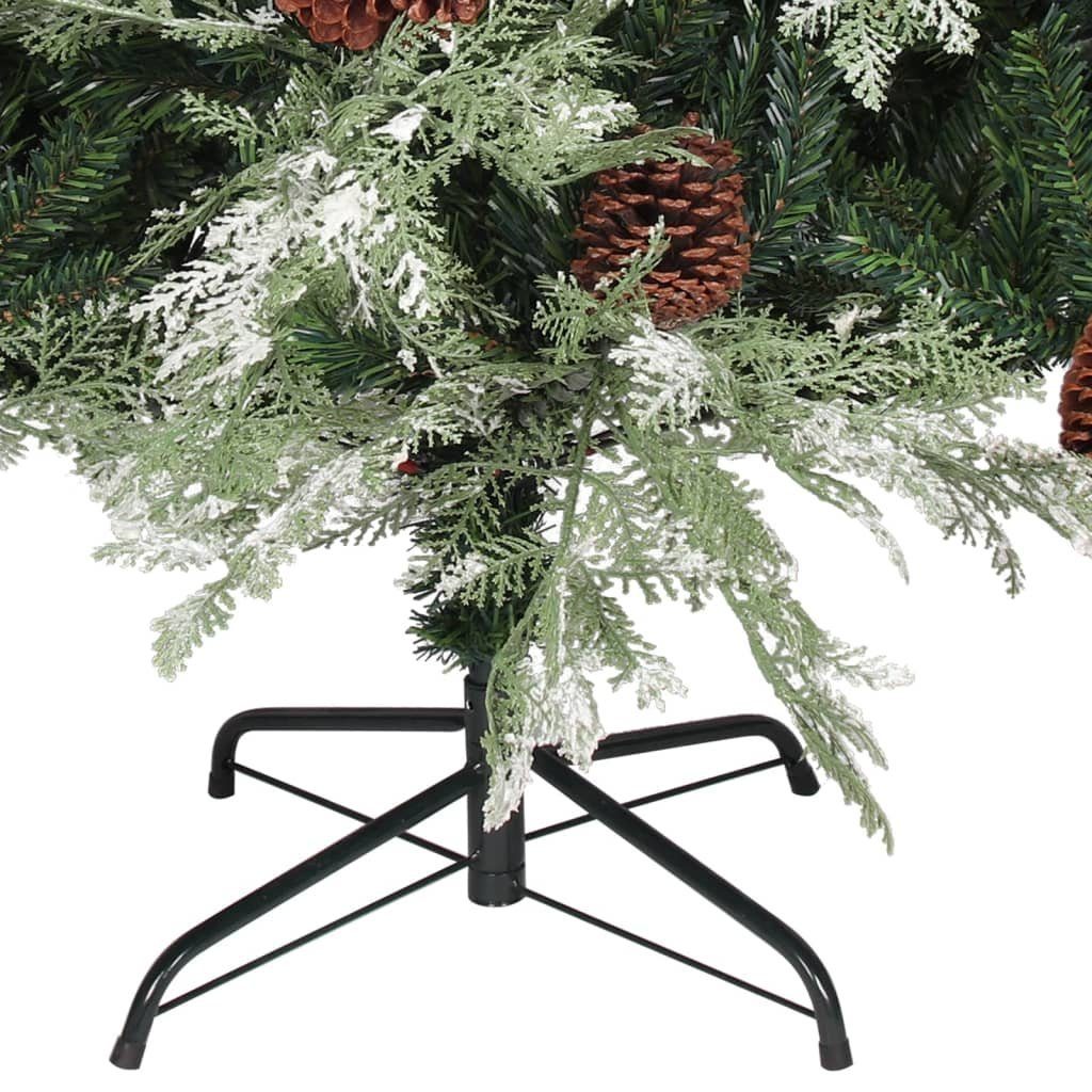 furnicato Künstlicher Weihnachtsbaum Weihnachtsbaum Weiß Zapfen PVC mit & cm PE und Grün 150