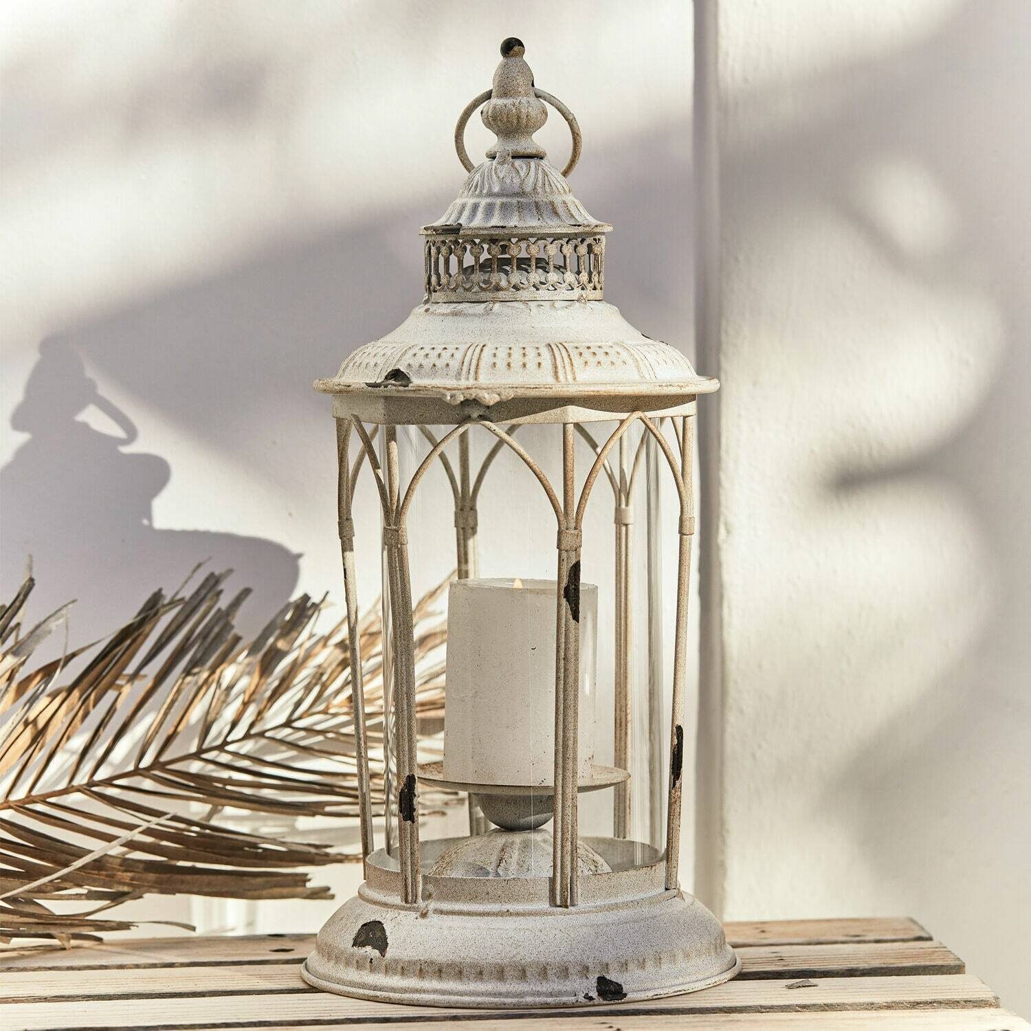 Mirabeau Kerzenlaterne Laterne Lanao creme günstig online kaufen