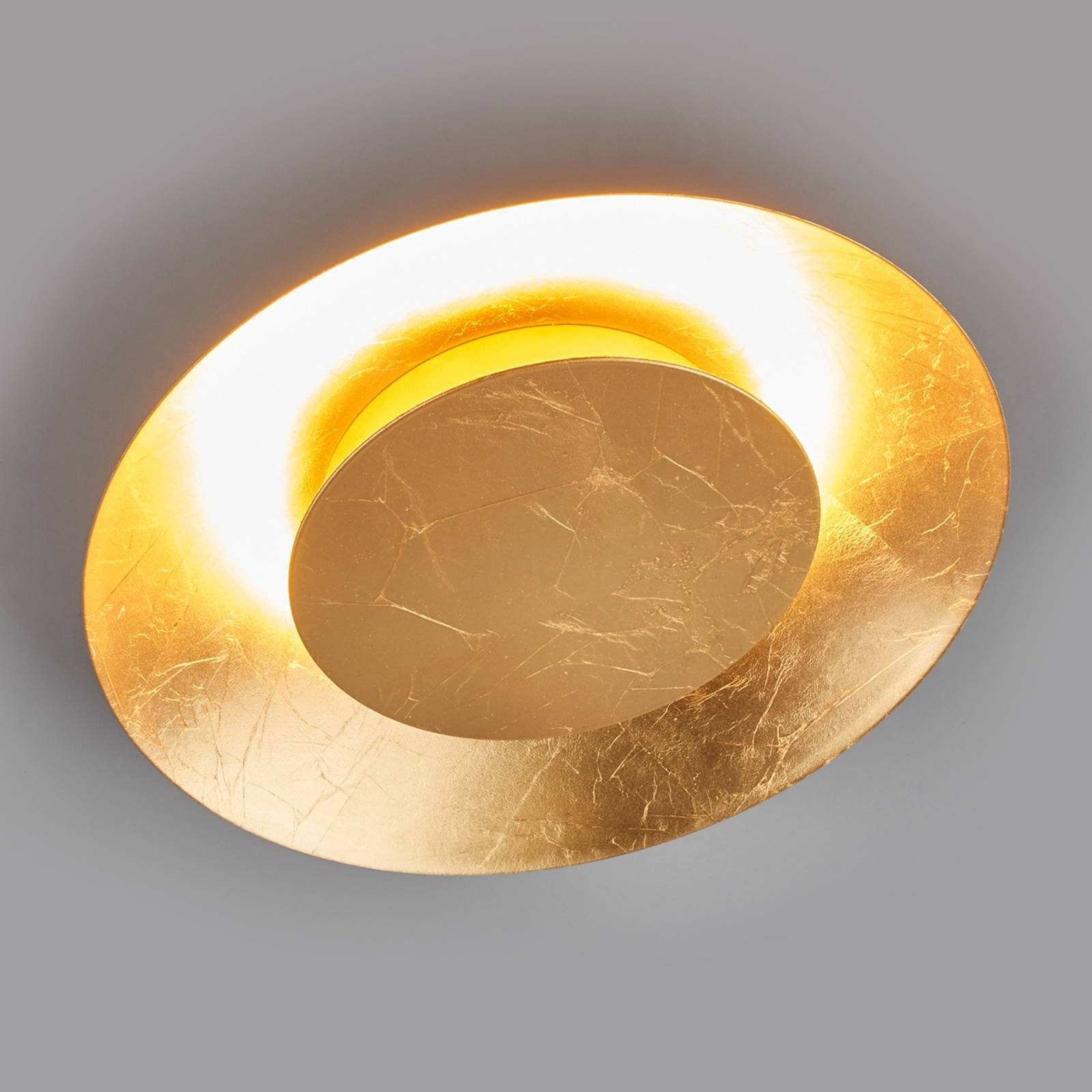 Lindby LED Deckenleuchte Keti, LED-Leuchtmittel inkl. warmweiß, gold, Metall, Lampe flammig, Leuchtmittel, 1 Modern, LED fest verbaut