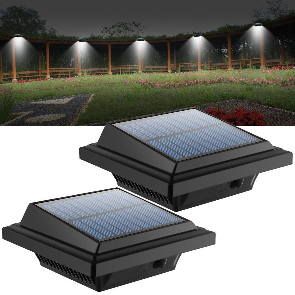 Home safety LED Dachrinnenleuchte 2Stk.Solar 40LED Zaunleuchte, Lichtsensor