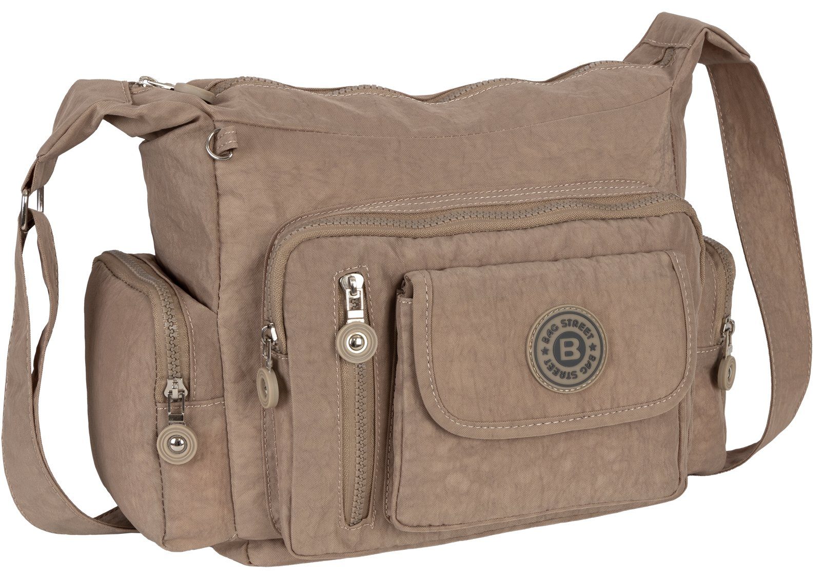 BAG STREET tragbar Umhängetasche Umhängetasche Schultertasche Damentasche Taupe, Handtasche als Schultertasche, Umhängetasche