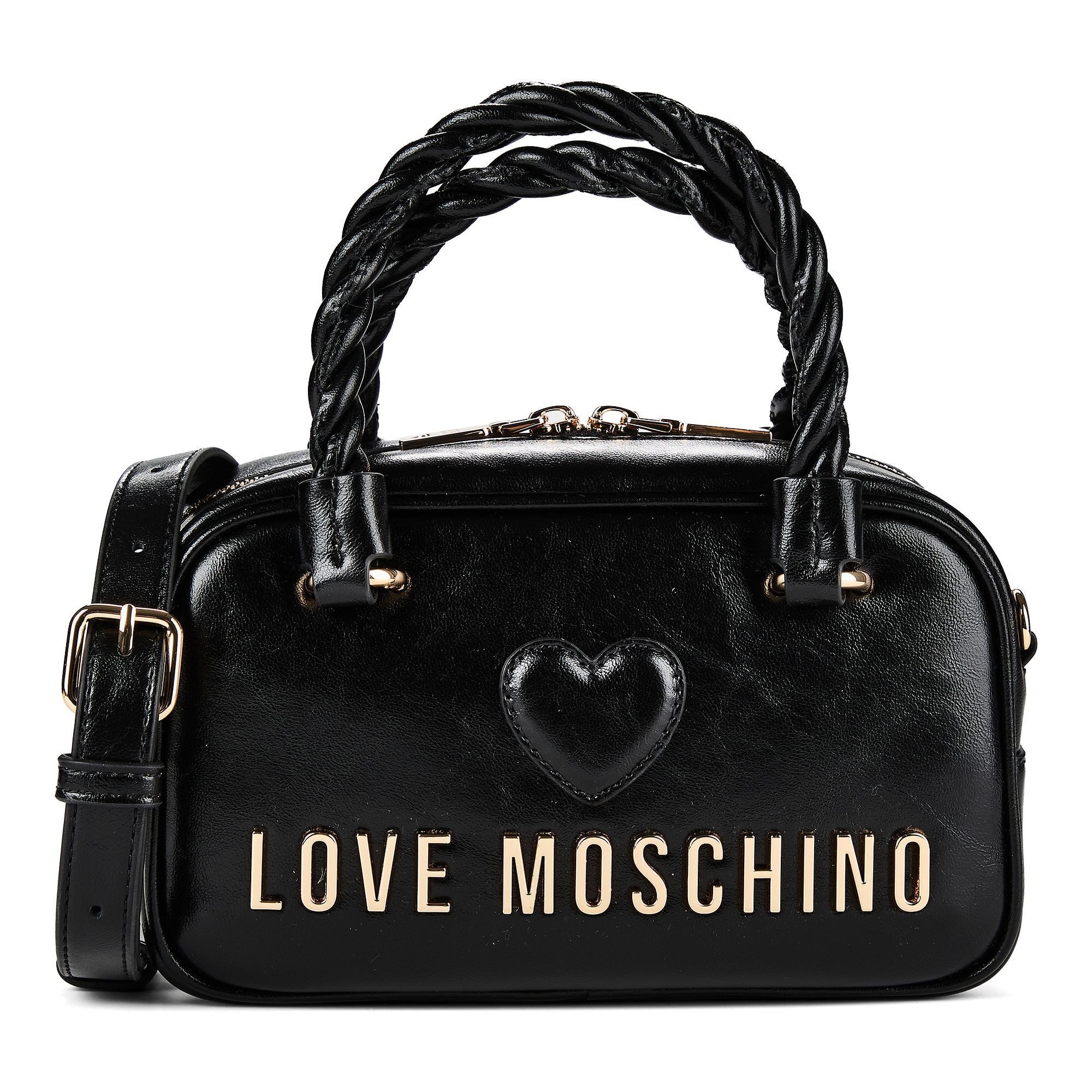 LOVE MOSCHINO Henkeltasche Nero, Lederfaserstoff