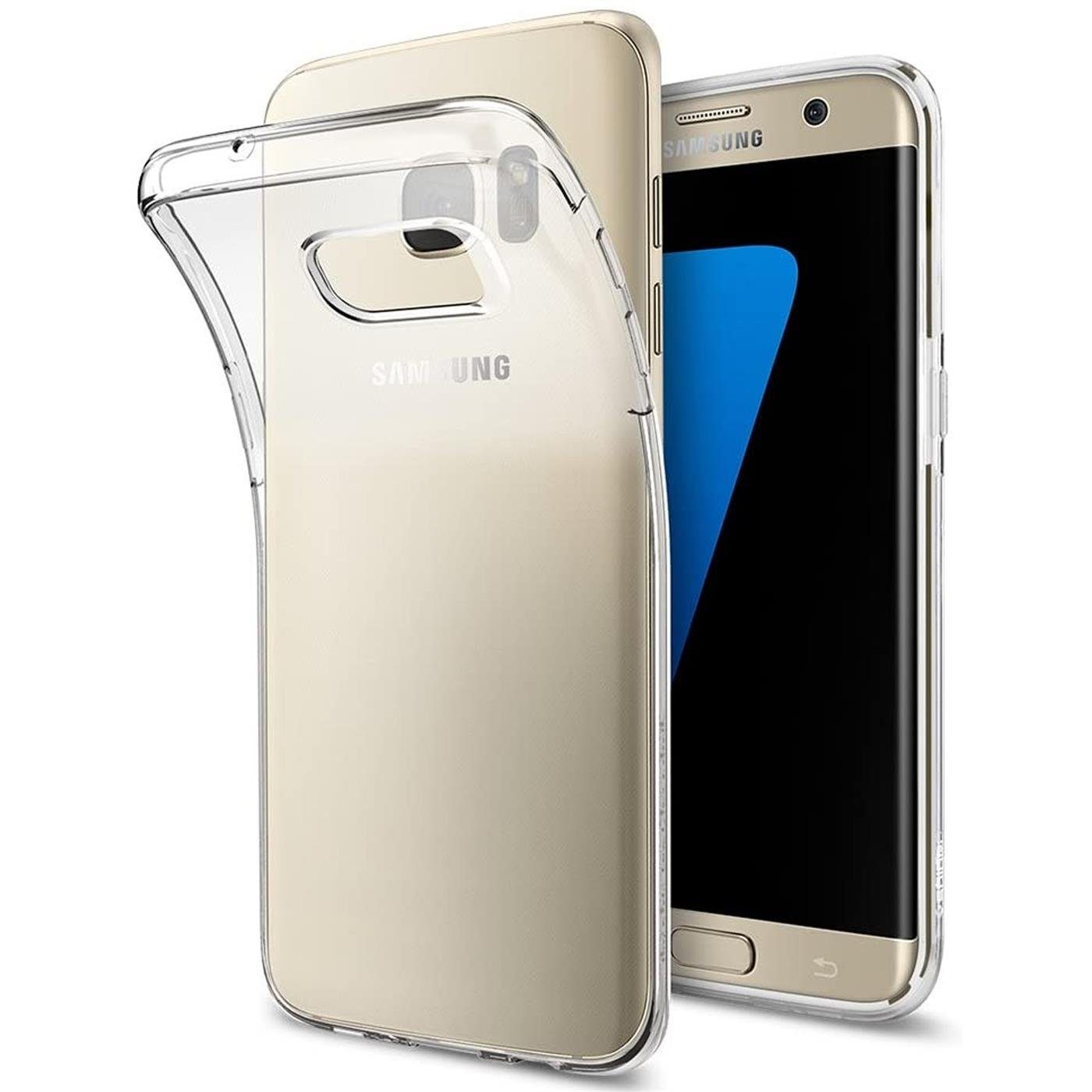CoolGadget Handyhülle Silikon Handy Hülle Slim für Samsung Galaxy S7 Edge 5,5 Zoll, dünne TPU Schutzhülle Case in transparent / durchsichtig