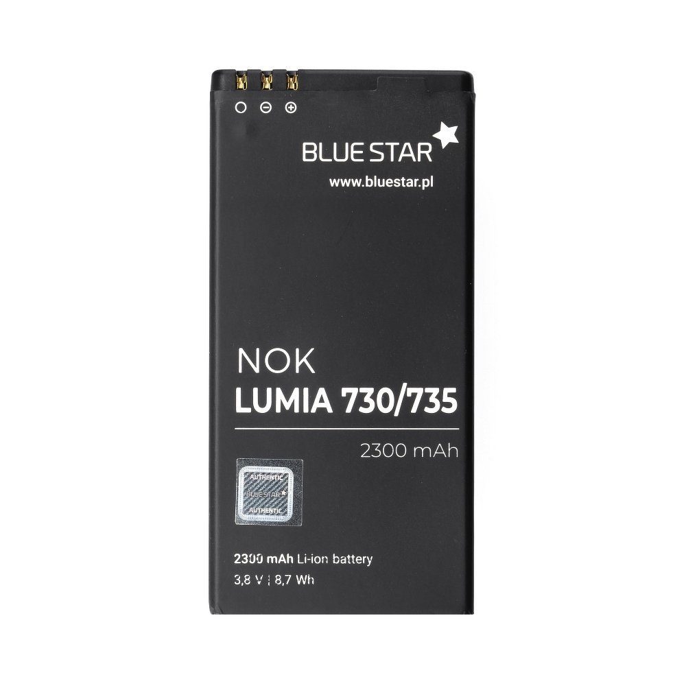 BlueStar Bluestar Akku Ersatz kompatibel mit Nokia Lumia 730 2300 mAh Austausch Batterie Accu Nokia BV-T5A Smartphone-Akku