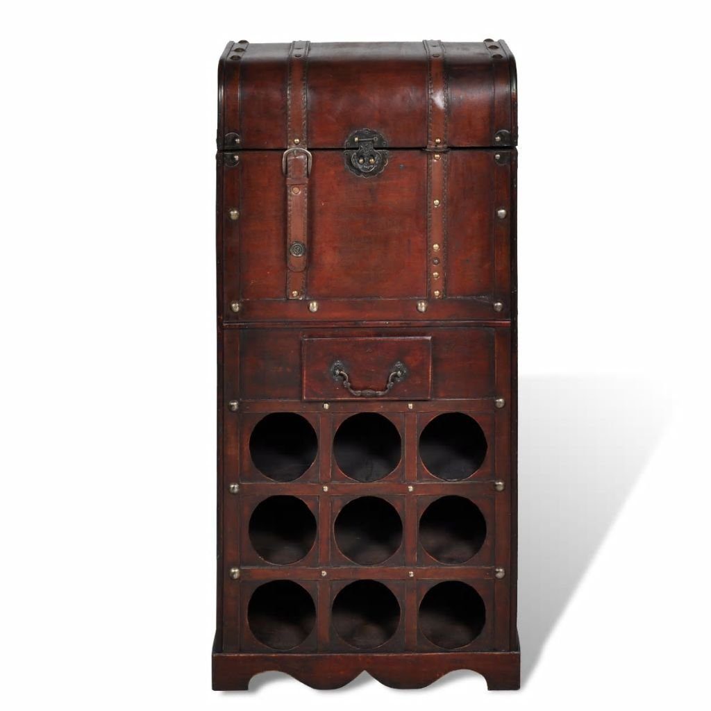 vidaXL Weinregal NA Weinregal Holz-Flaschenregal für 9 Flaschen Weinschrank mit Aufbewa
