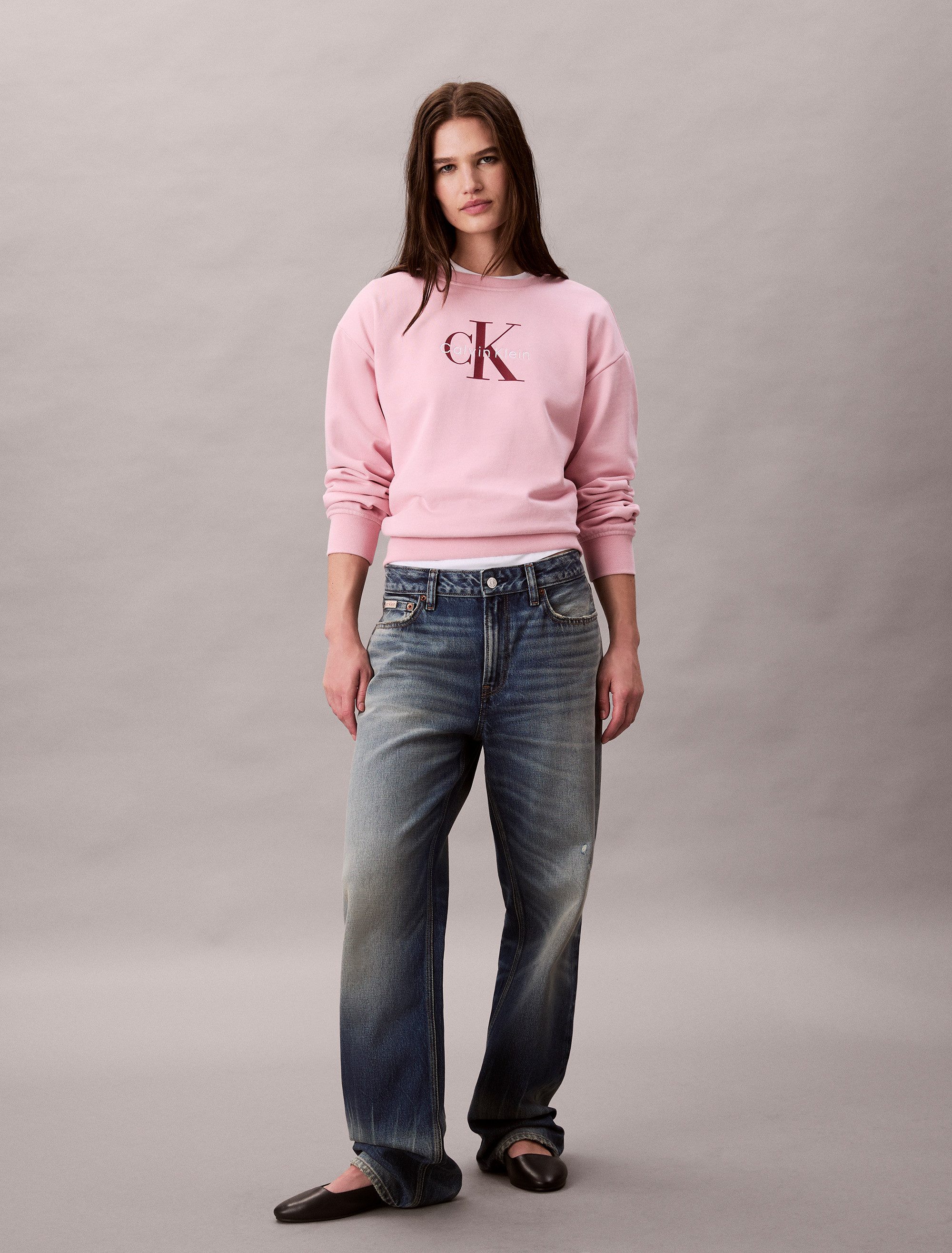 Calvin Klein Jeans Sweatshirt LS MONOLOGO FRENCH TERRY RLXD CR, Logoschriftzug