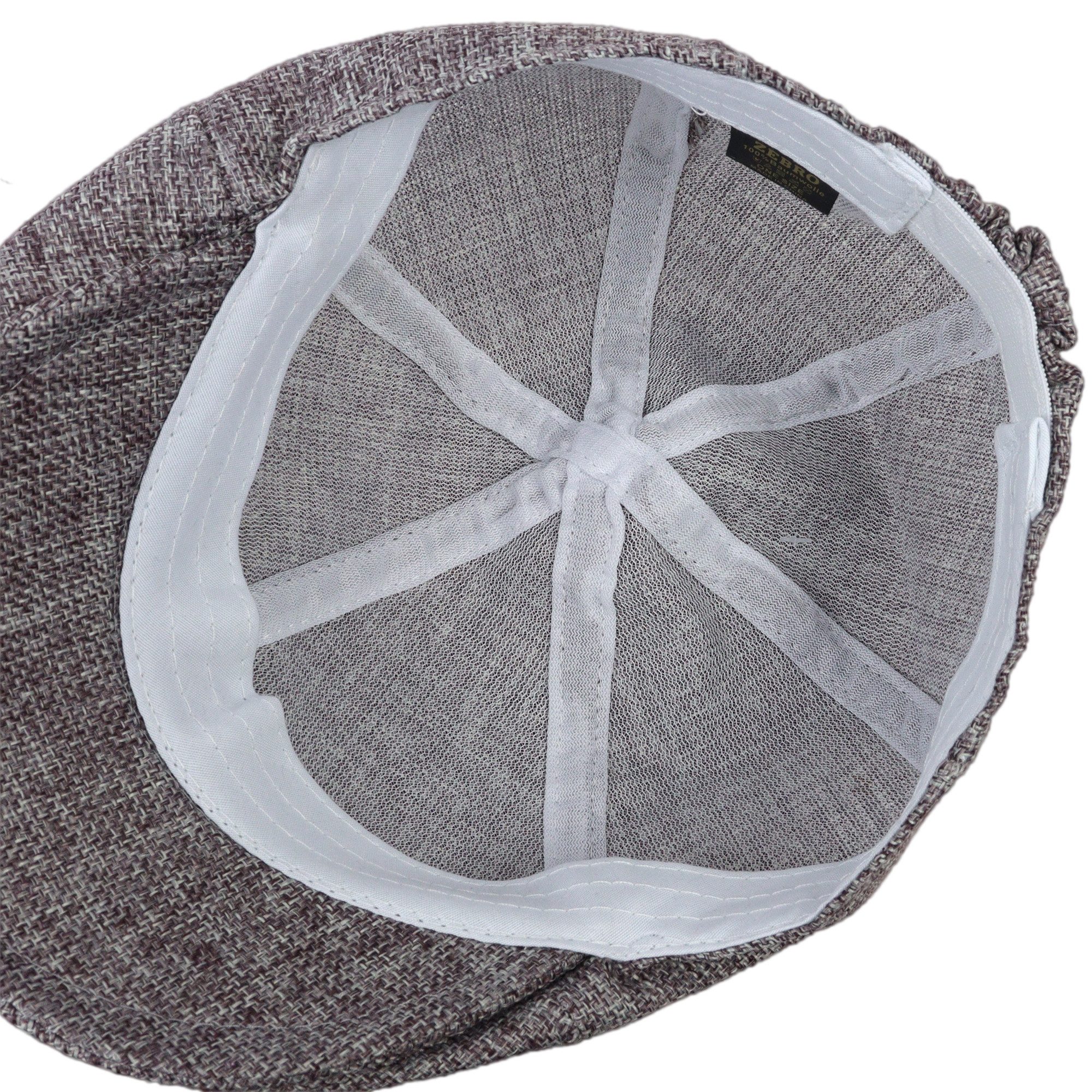 ZEBRO Schiebermütze Schiebermütze Flat Cap grobe Baumwoll-Optik