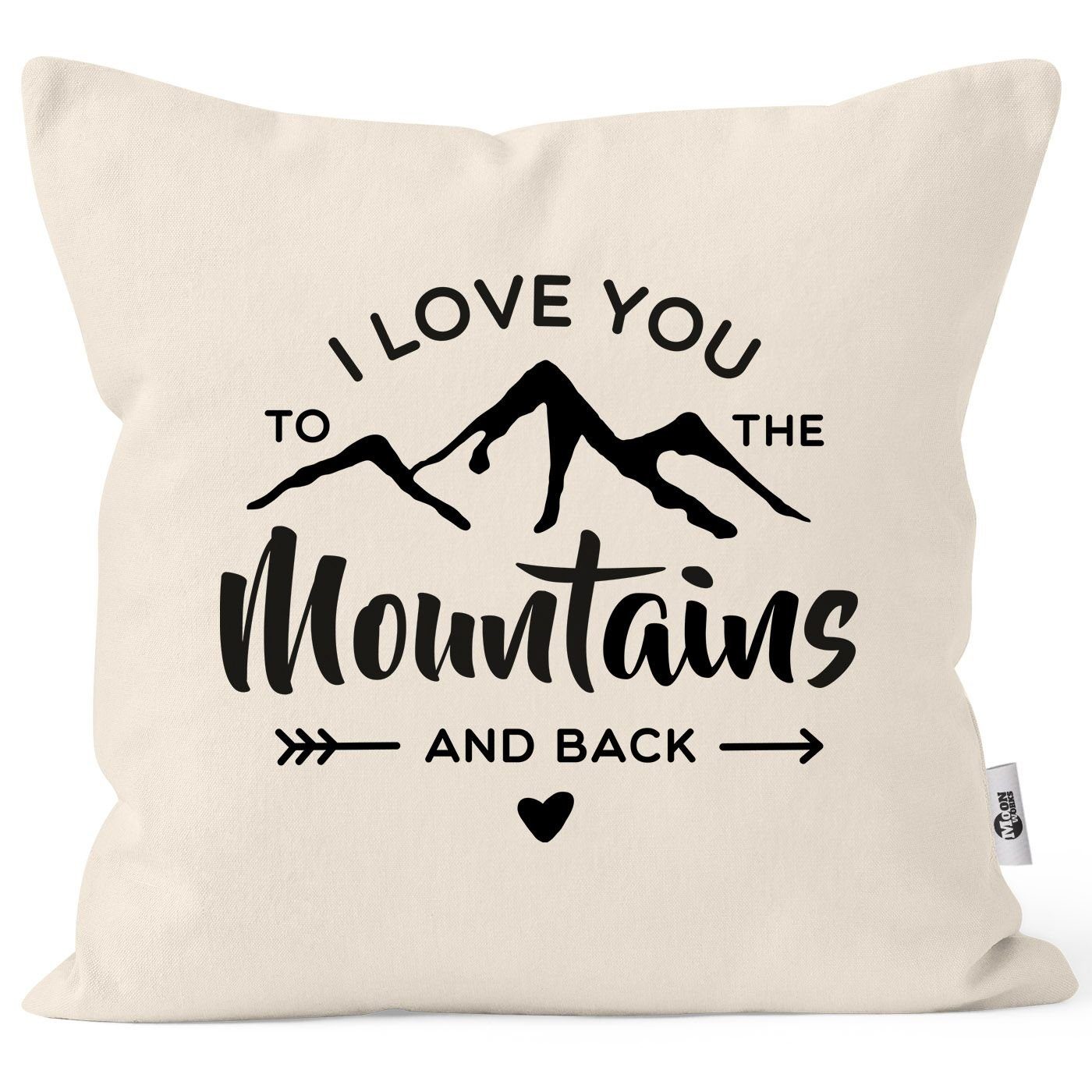 mountain love Kissen-Bezug Valentinstag to you Geschenk I the and Liebeserklärung MoonWorks Dekokissen Weihnachten back Moonworks® natur