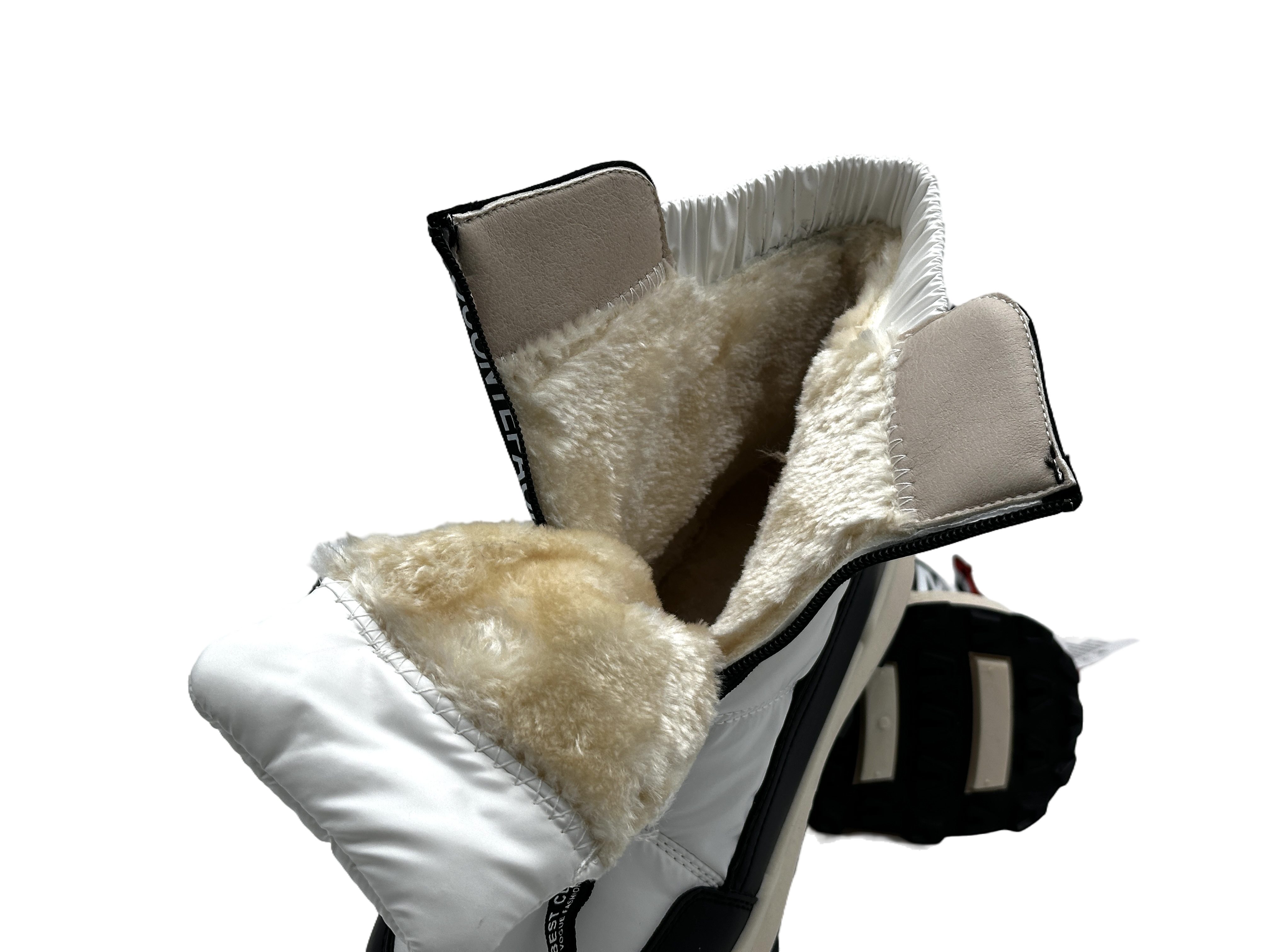 Nowaland Warme Damen Winterstiefeletten mit Reißverschluss Winterstiefelette Kunstfell-Futter und elastischer Schaft für optimalen Komfort