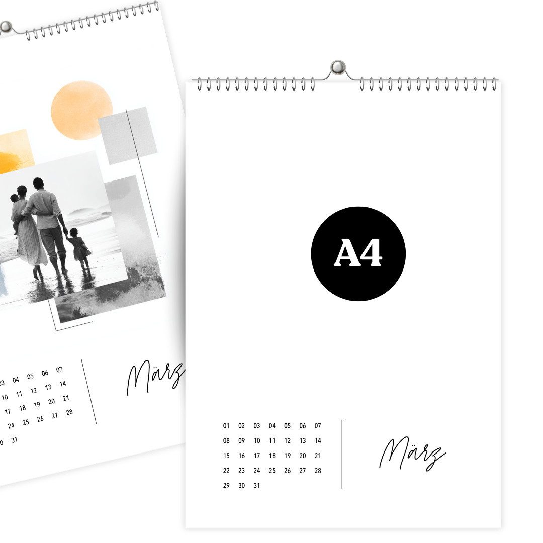 heaven+paper Familienkalender Fotokalender DIN A4 SIMPLICITY immerwährend, Premium Wandkalender, Hergestellt in Deutschland