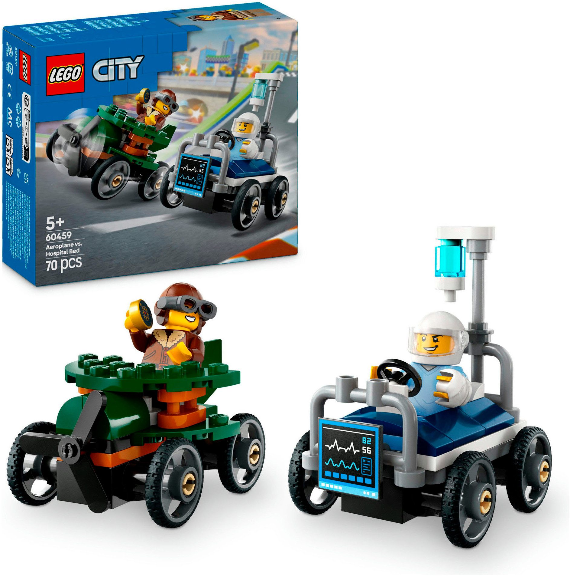 LEGO® Flugzeug vs. Krankenhausbett (60459), LEGO City Konstruktionsspielste günstig online kaufen