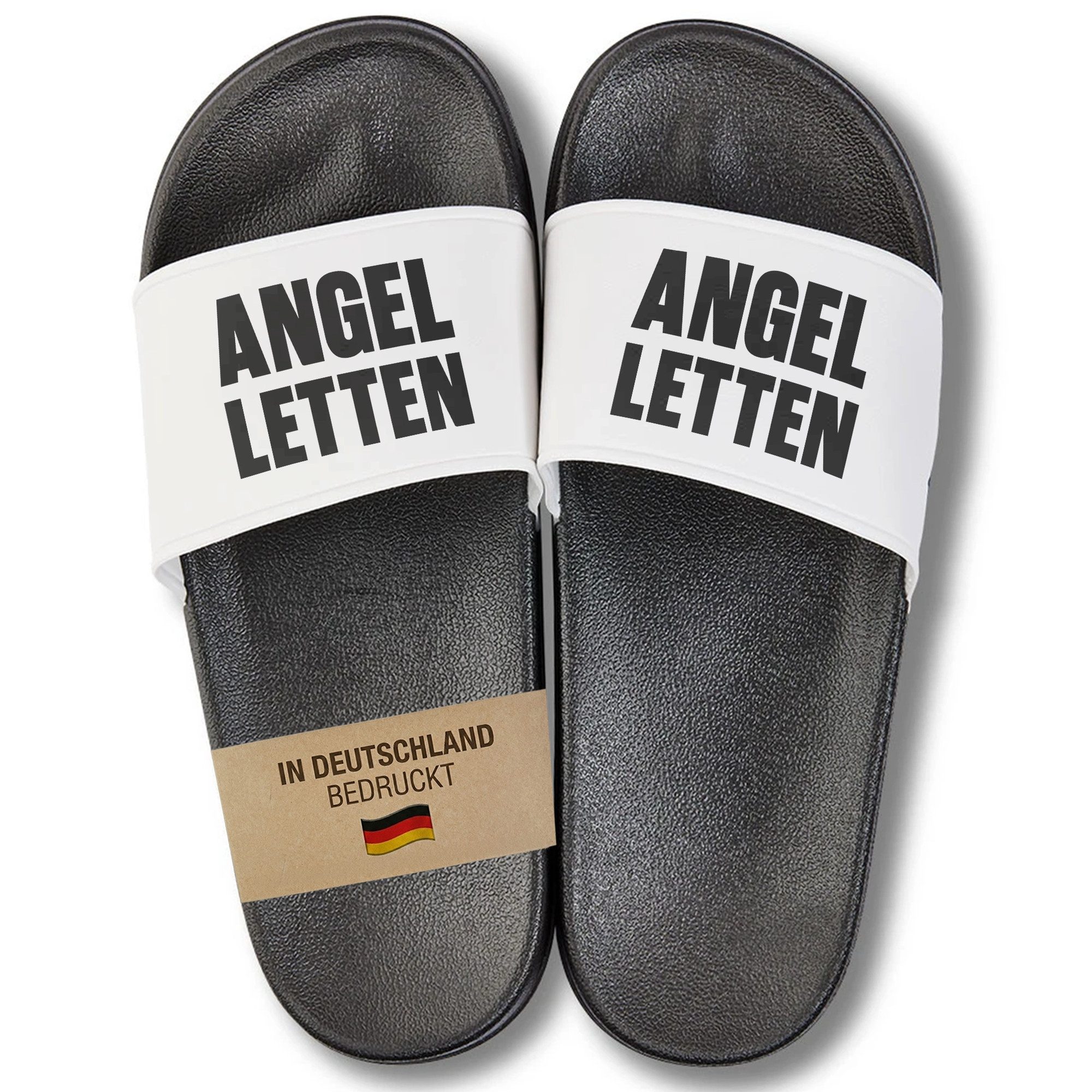 22Feels Geschenk Angler Badelatschen Angel Letten Männer Vatertag Geburtstag Badepantolette IN DEUTSCHLAND BEDRUCKT