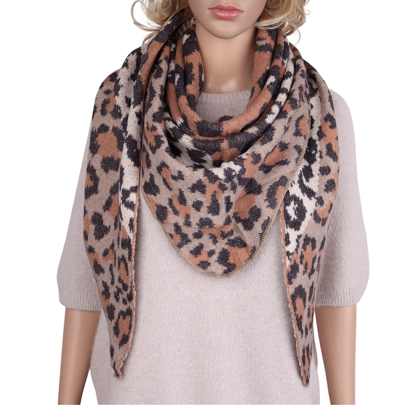 MIRROSI Dreieckstuch kuschliger und warmer Dreiecksschal ca.170x70 cm, (Leo günstig online kaufen