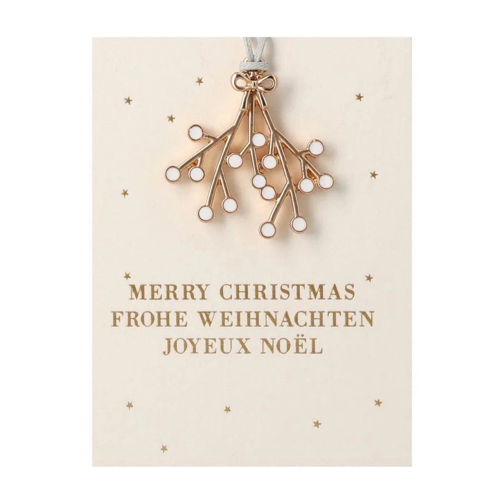 Räder Design Weihnachtskarte Mini-Ornament "Mistelzweig" mit Grußkarte von räder design - Weihnacht