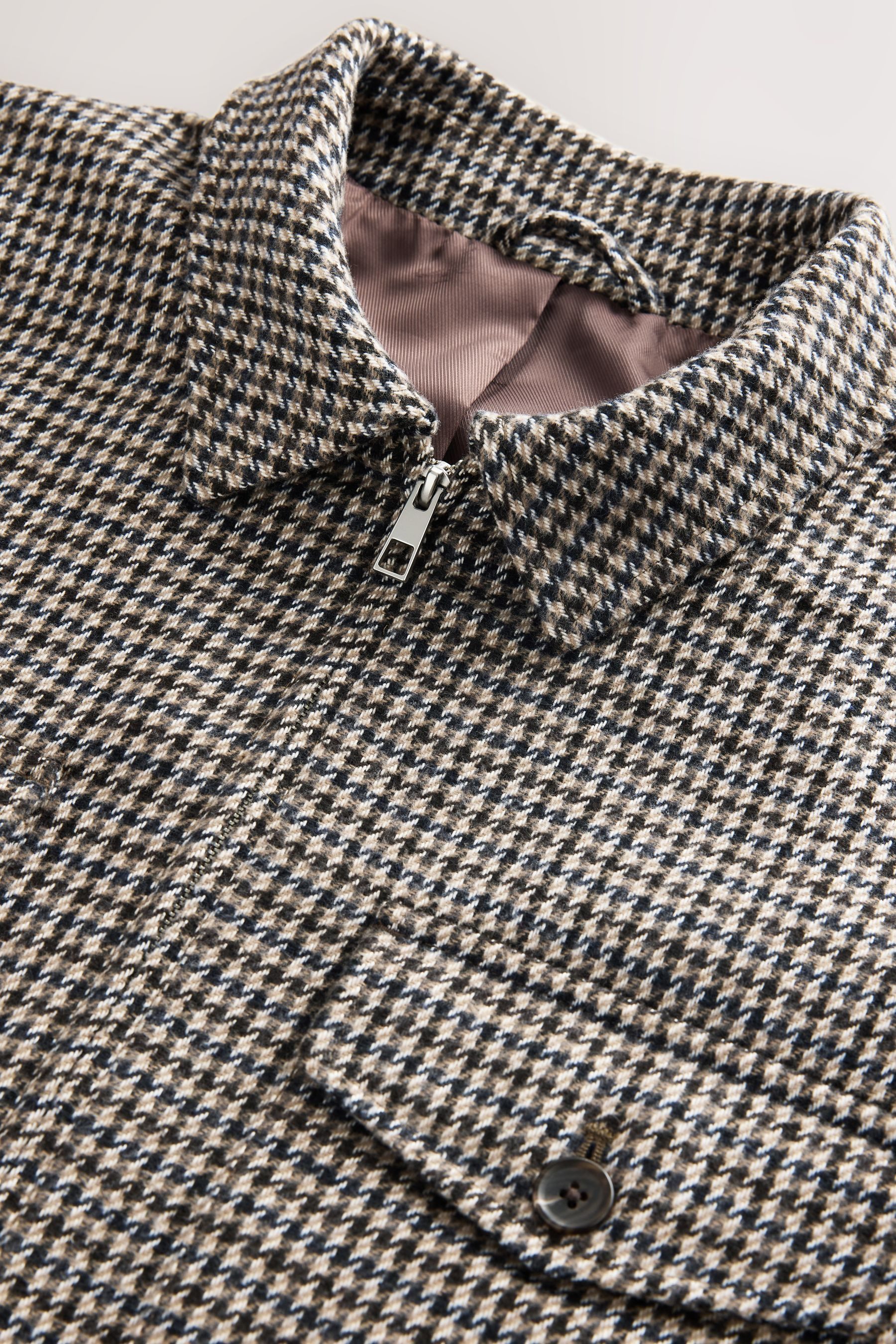 Next Hemdjacke Elegante Jacke mit Hahnentritt + Brusttaschen (1-St)