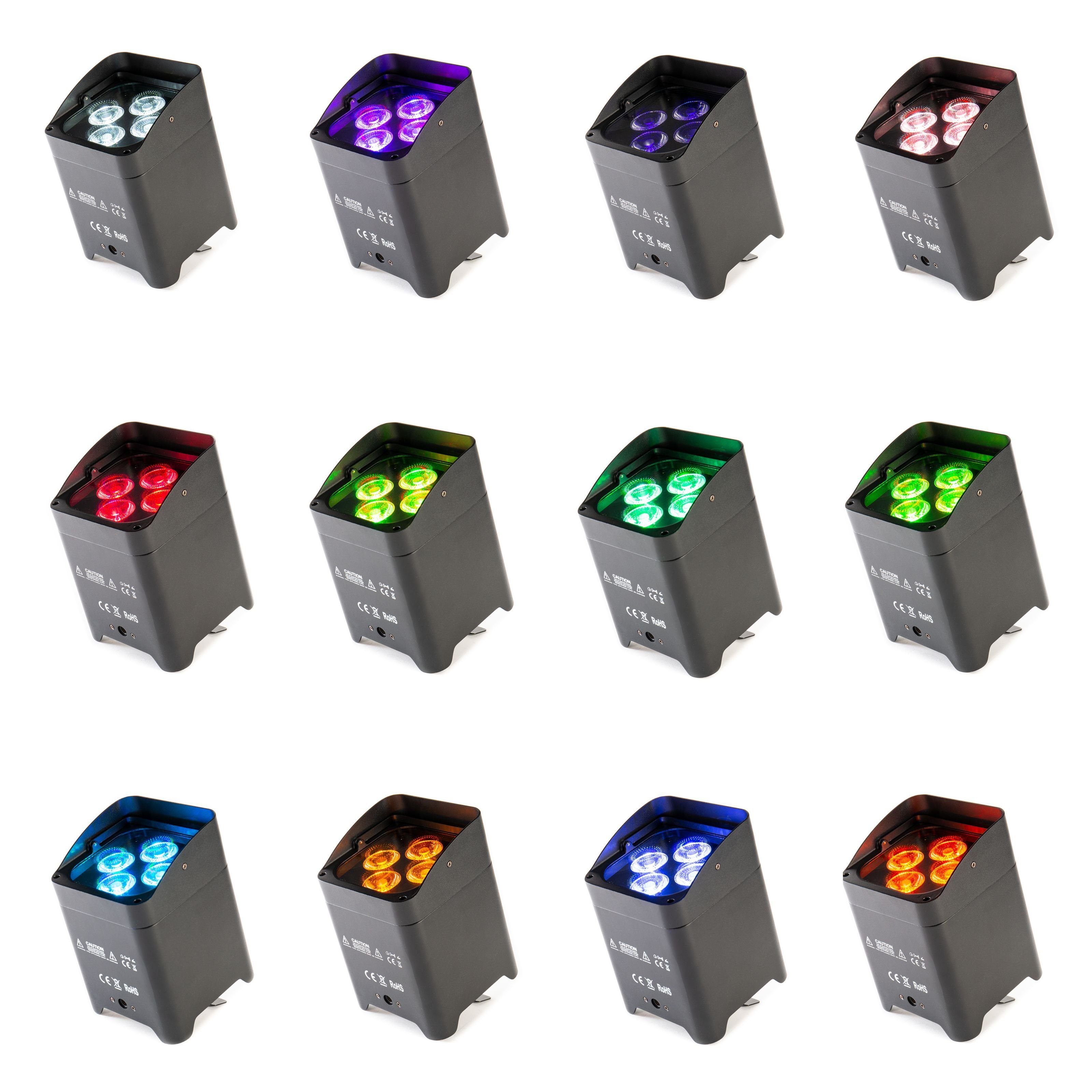 Akkubetriebener lightmaXX LED LED BAT 4x12 Watt Discolicht, Vega Scheinwerfer -