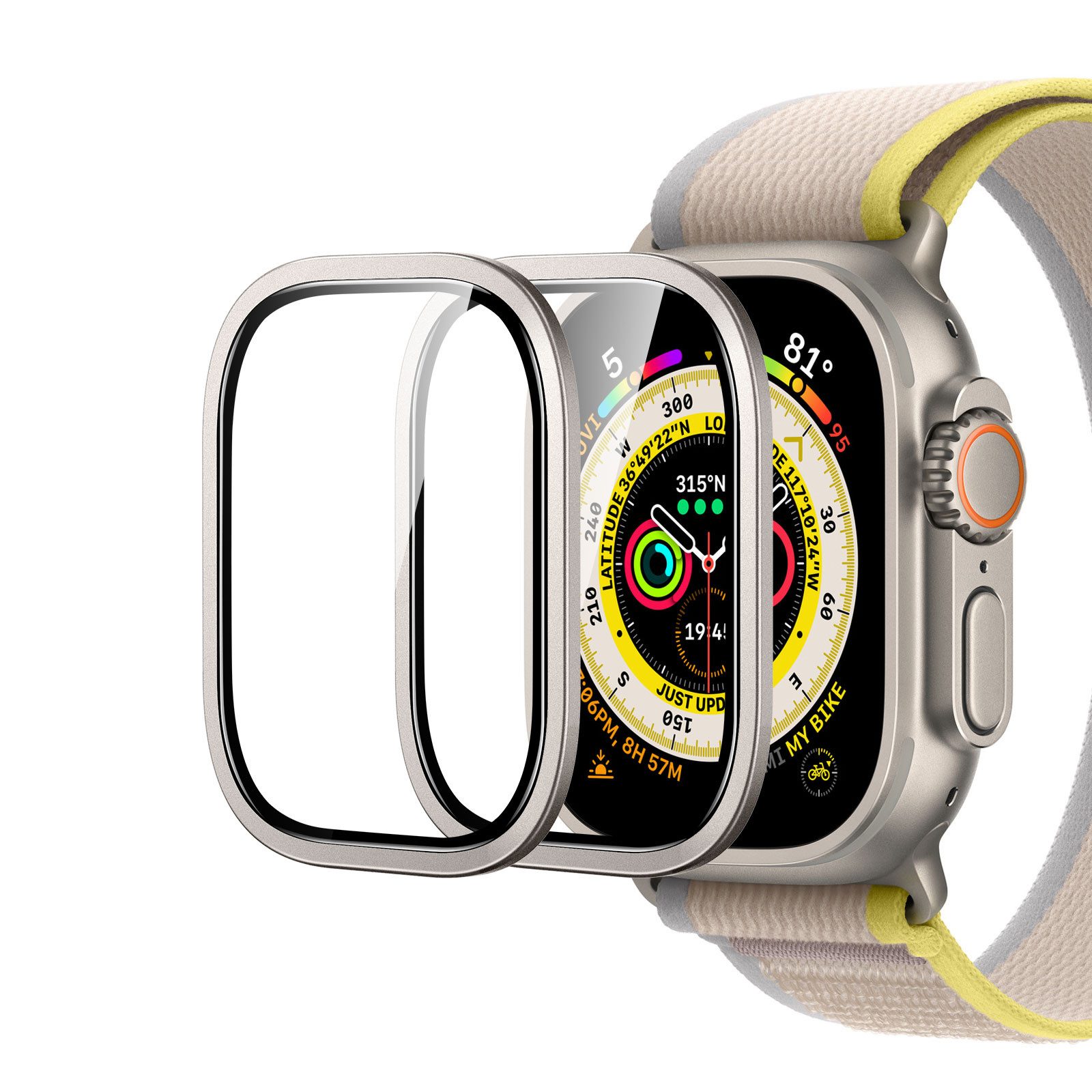 ESR Displayschutzfolie Armorite Displayschutz für Apple Watch Ultra für Apple Watch Ultra, Ultra 2 (49mm), Extrem widerstandsfähig, Inkompatibel mit Hüllen