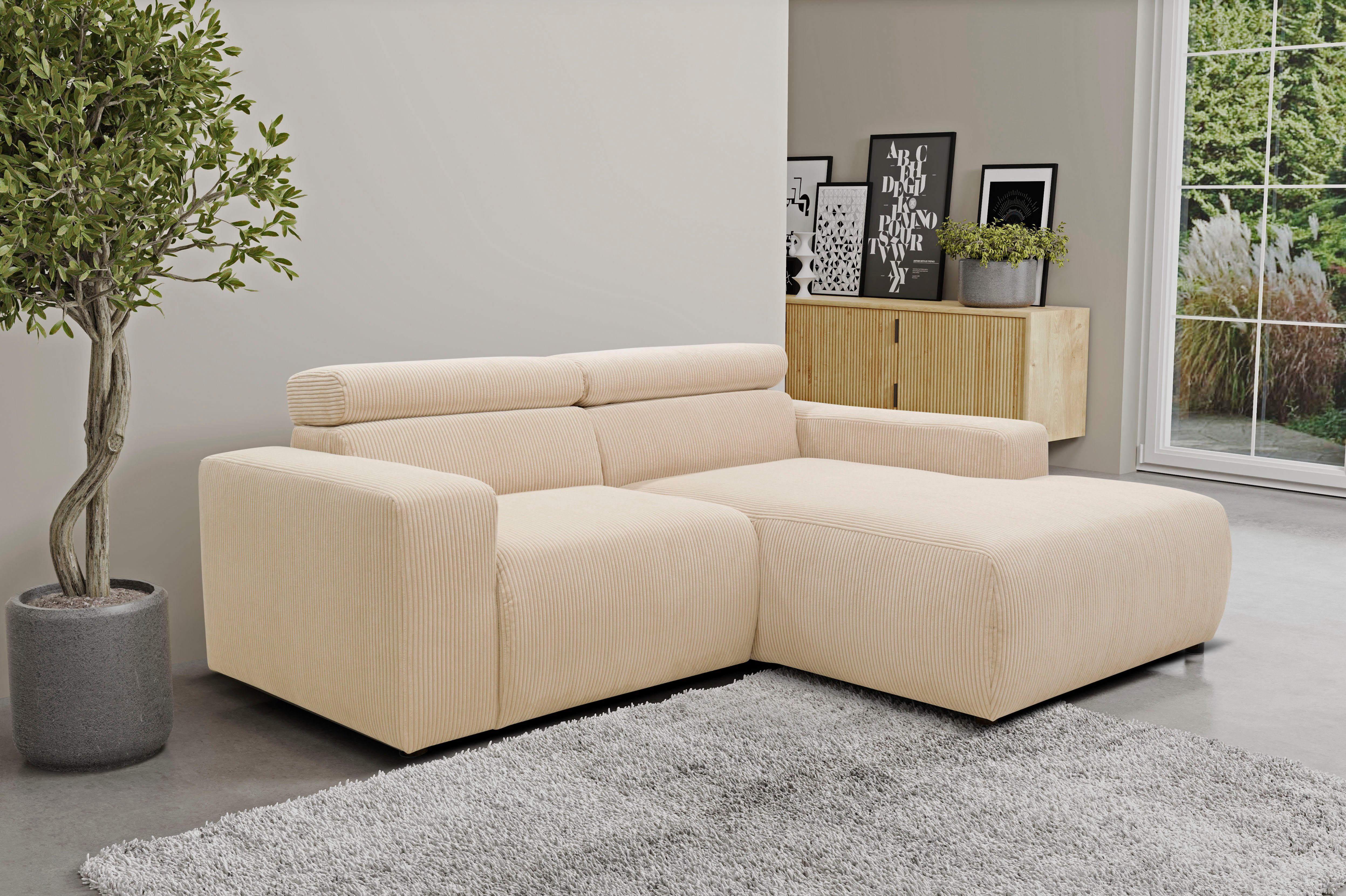 DOMO collection Ecksofa "Brandon B/T: 214/175 cm, belastbar bis 140kg/ Sitz günstig online kaufen