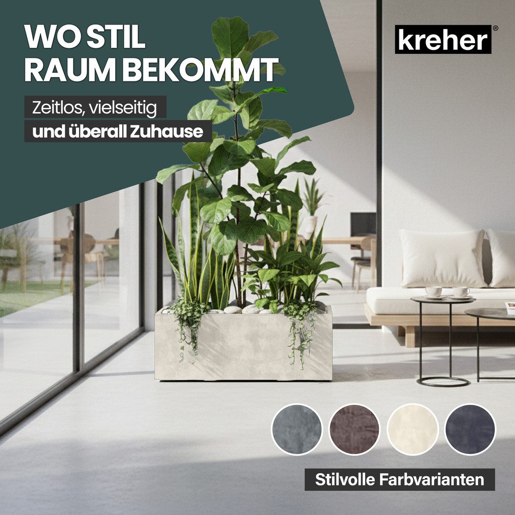 Kreher Blumenkasten Millennium in Naturstein Optik verschiedenen Ausführungen