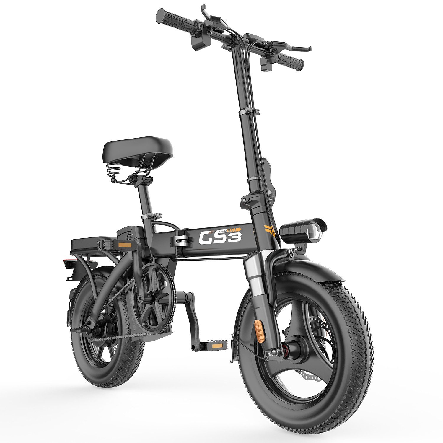 PIXAR E-Bike Cityrad 14 Zoll Klapprad Elektrofahrrad 48V 15Ah City Pedelec faltbar Korb, Heckmotor, 720 Wh