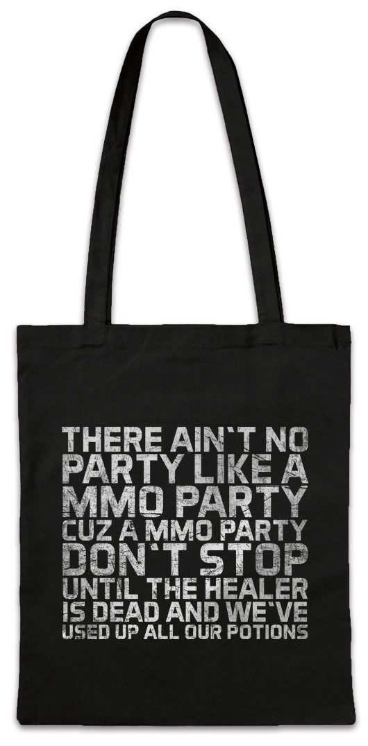 Urban Backwoods Beuteltasche No Party Like A MMO Party Stofftasche MMORPG Role RPG Play Dungeons (1-tlg), Rollenspiel Dragons Role Heiler