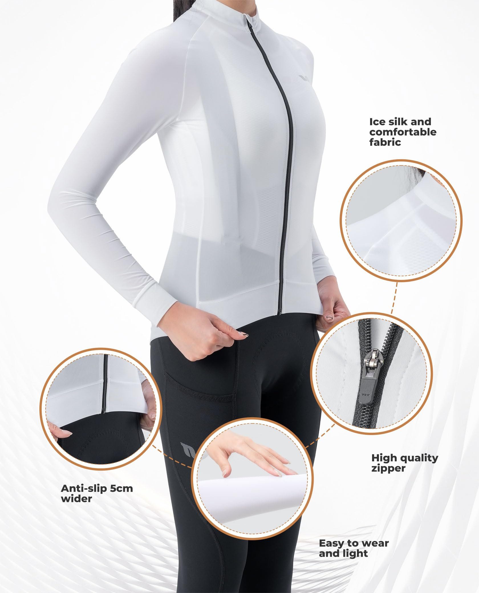 ROCKBROS Radtrikot TVI Fahrradtrikot Damen Langarm (1-tlg., Atmungsaktiv) Radfahren Top für Frauen Schnelltrocknend