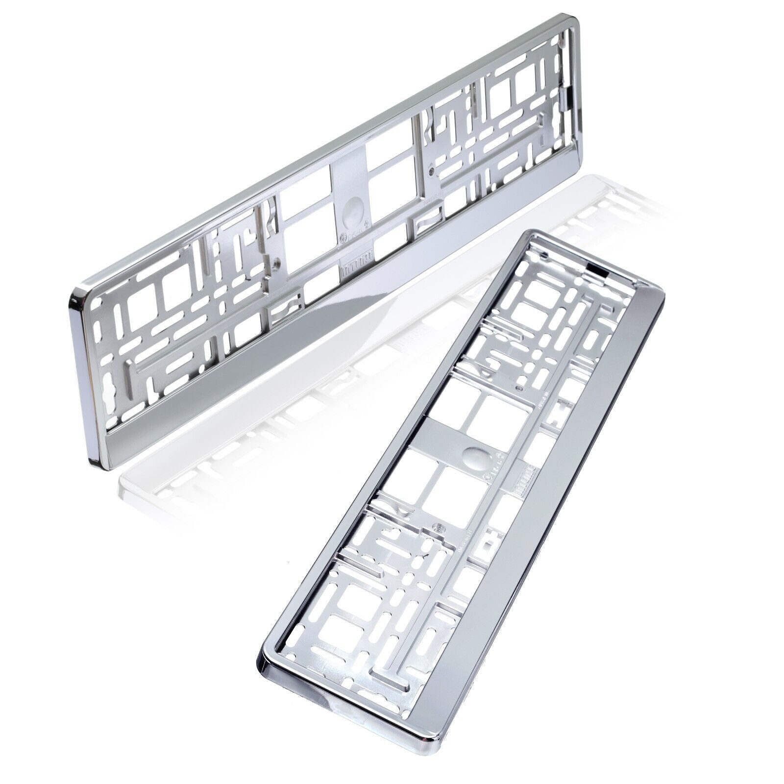 Kummert Business Kennzeichenhalter Set, silber chrom, Kfz Kennzeichenhalterung für PKW