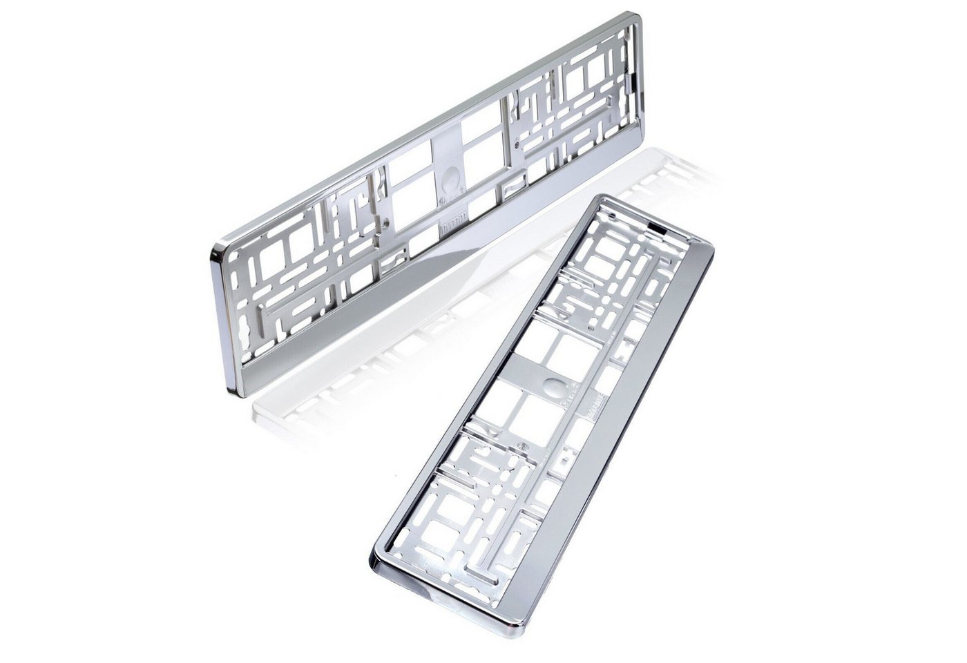 Kummert Business Kennzeichenhalter Set, silber chrom, Kfz Kennzeichenhalterung für PKW