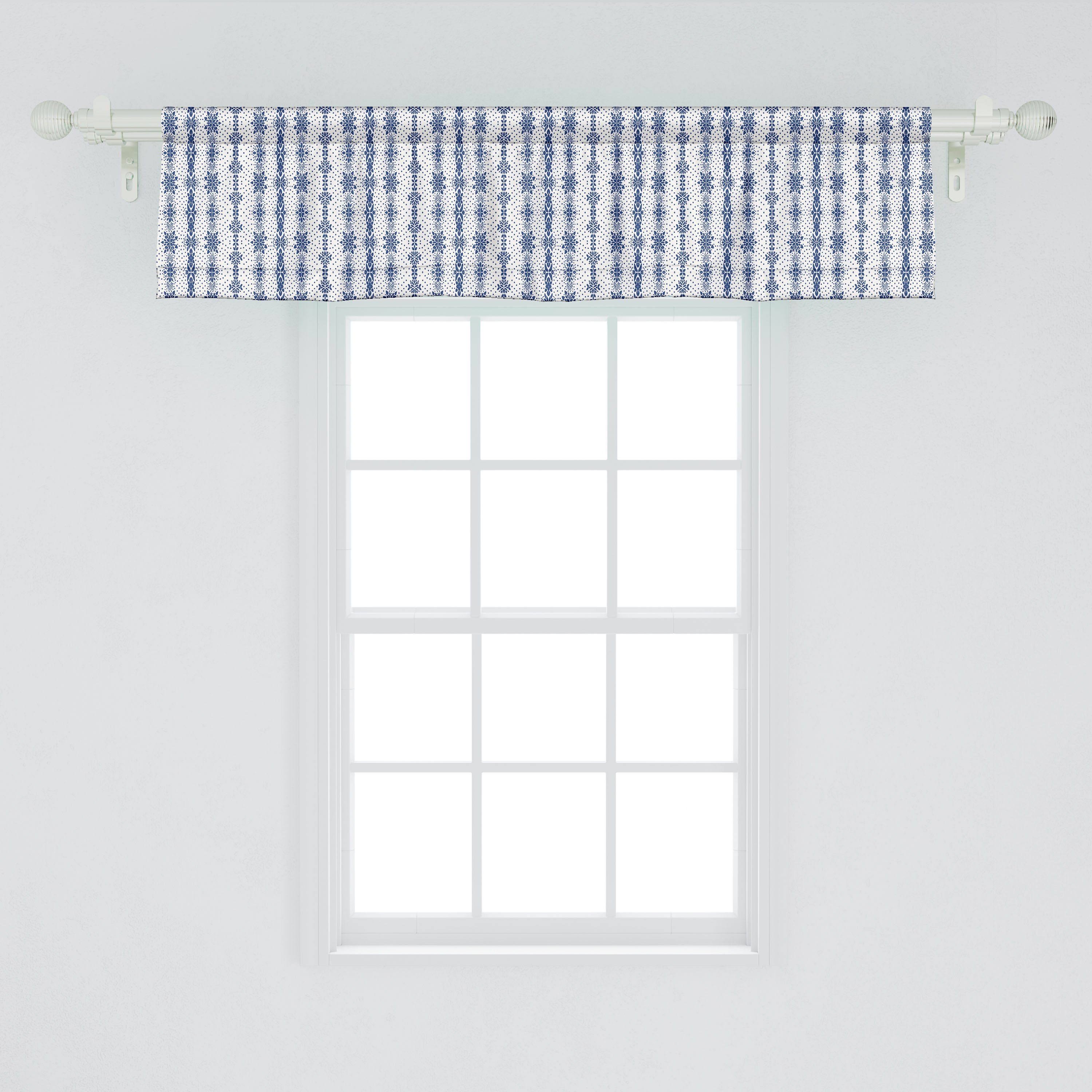 Abakuhaus, Blumige Vorhang Microfaser, Schlafzimmer Küche Scheibengardine für Muster Stangentasche, mit Vertikal Volant Dekor Blumen