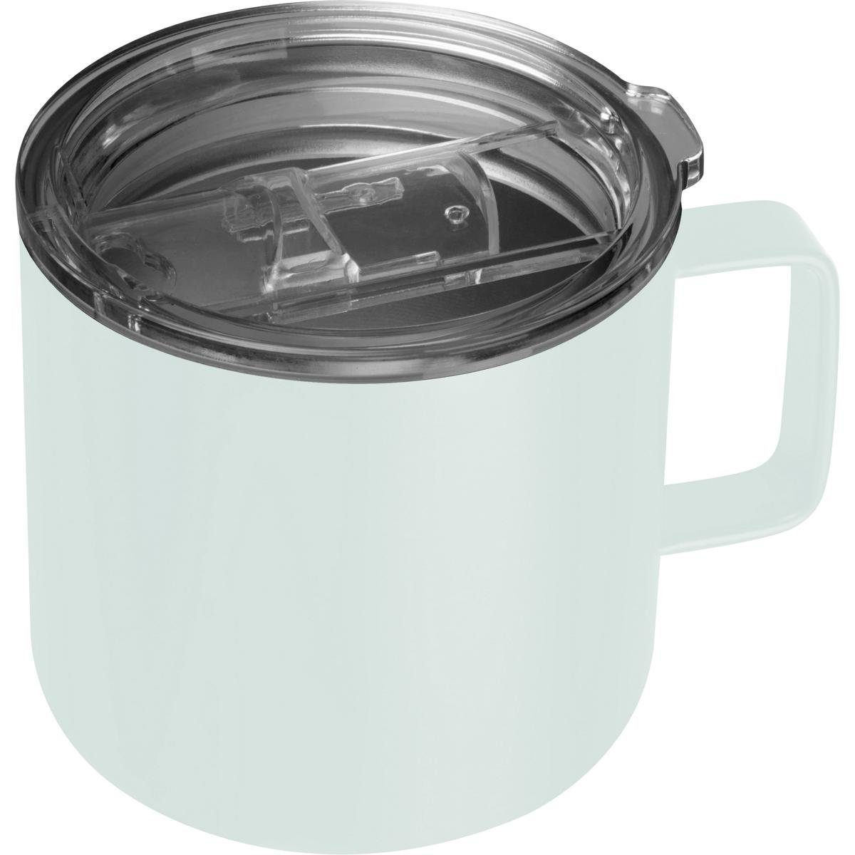 Macma Tasse Doppelwandige Vakuum Edelstahltasse transparentem Deckel / Farbe: weiß