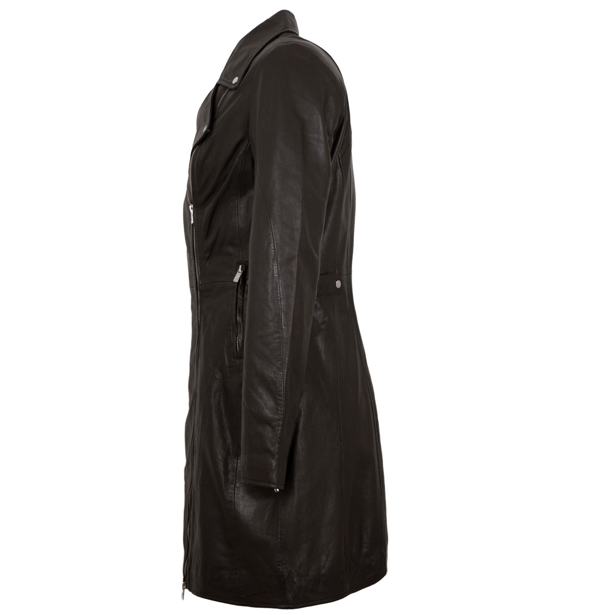 Jilani Lederjacke Juniper Jilani - Damen Ledermantel Lammnappa chocolate torte