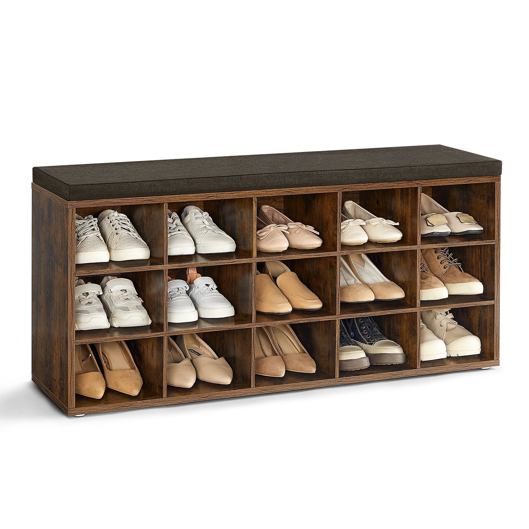 VASAGLE Schuhbank, Schuhregal, mit 15 Fächern, günstig online kaufen