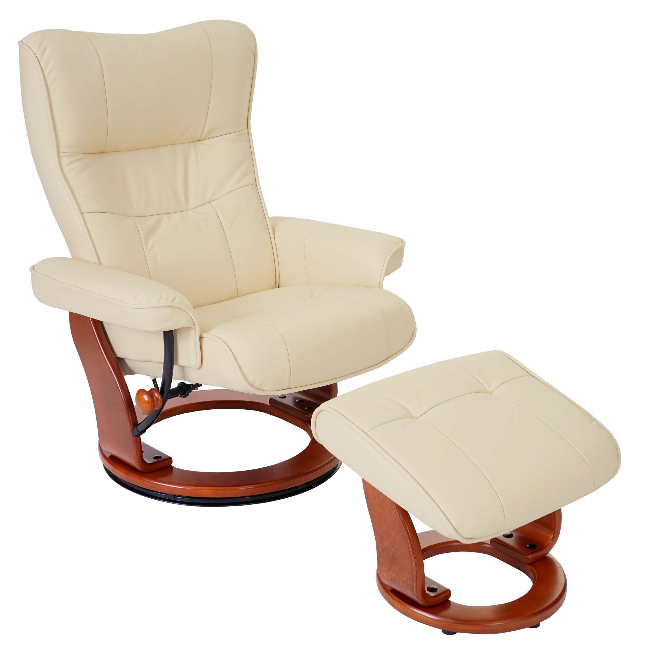 MCA furniture Inkl. Dicke MCA Edmonton, Relaxsessel Fußhocker, gepolstertem Markenware von Polsterung, creme, honigfarben