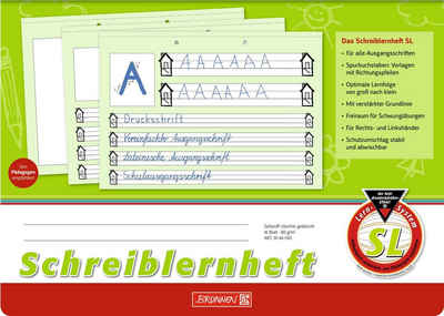 BRUNNEN Schulheft Schreiblernheft Lineatur SL, DIN A4 quer ab 1. Klasse