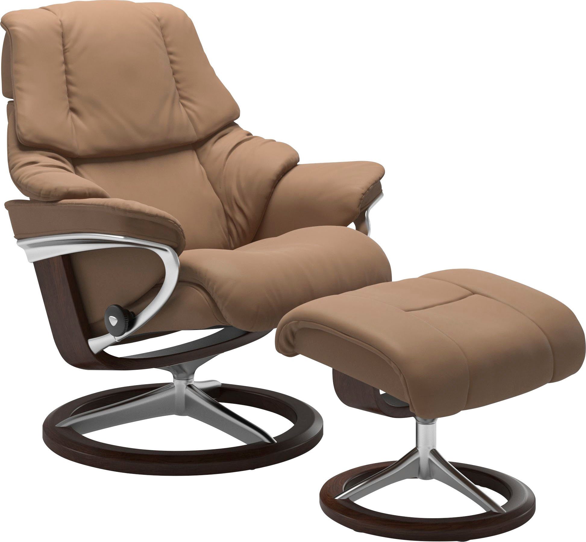 Stressless® Relaxsessel Reno (Set, Relaxsessel mit Hocker), mit Hocker, mit Signature Base, Размер S, M & L, Gestell Braun