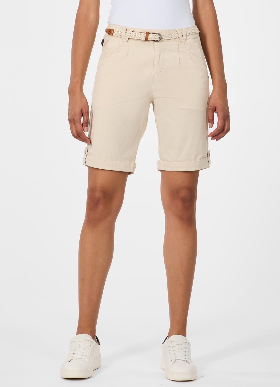 Ragwear Bermudas YOTO (2-tlg) Elastischer Twill, leicht gepeached und mit Gürtel