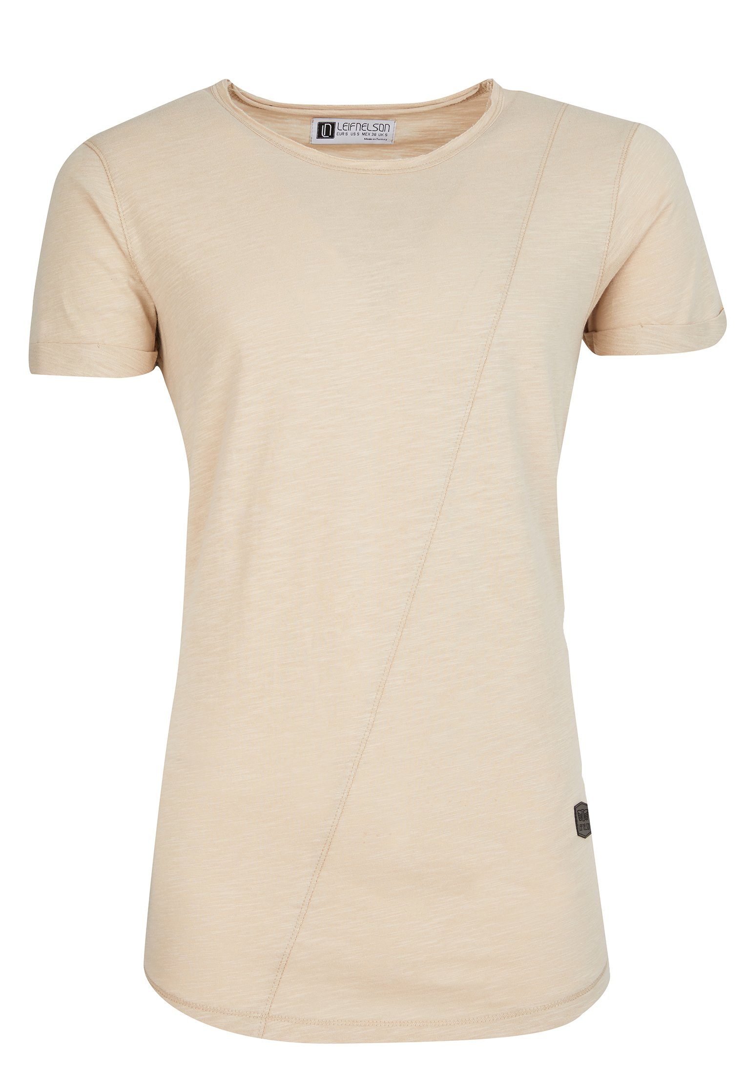 T-Shirt T-Shirt Rundhals Nelson LN-8209 Herren Leif beige