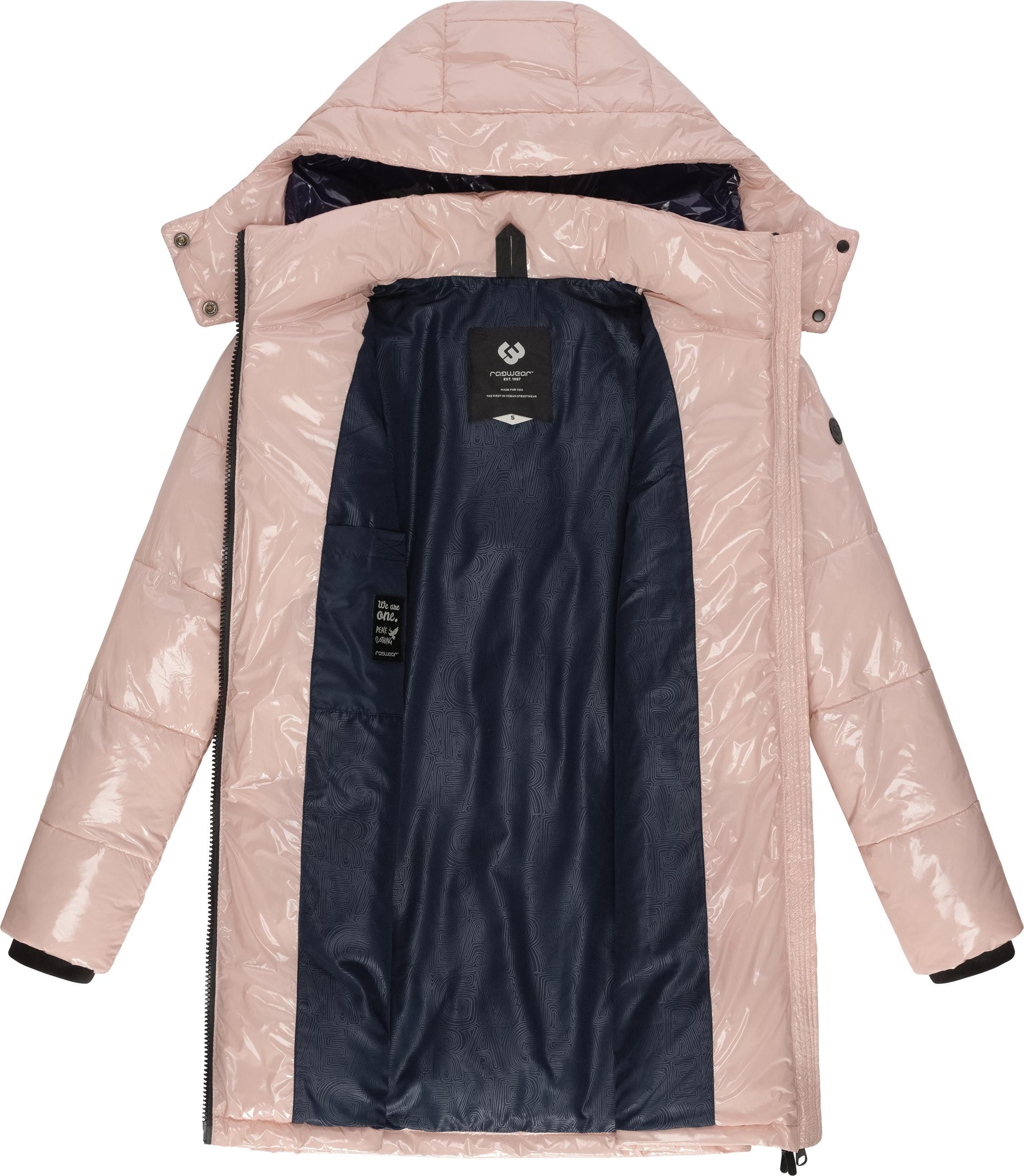 Ragwear Wintermantel Roobie Long super stylischer, gänzender Damen Steppmantel