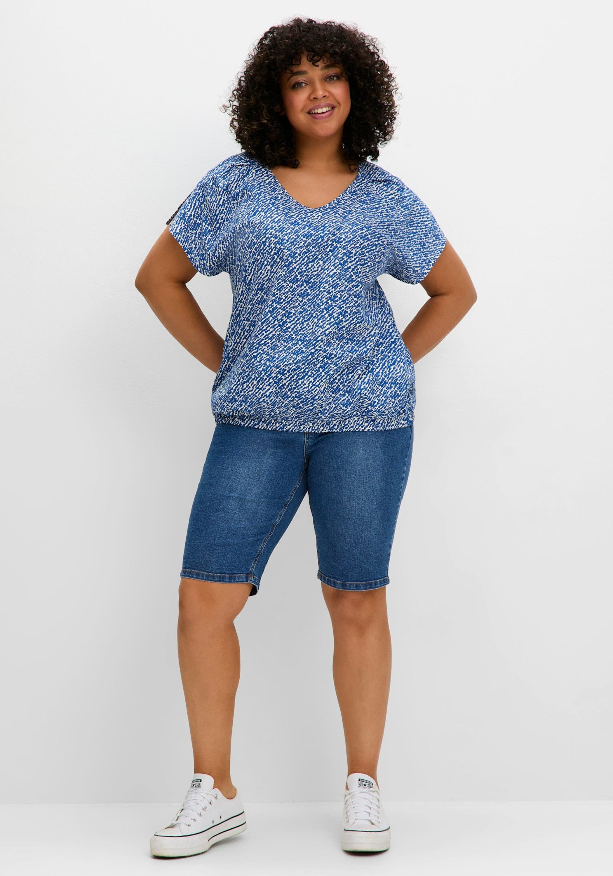 Sheego Jeansshorts Jeansbermudas