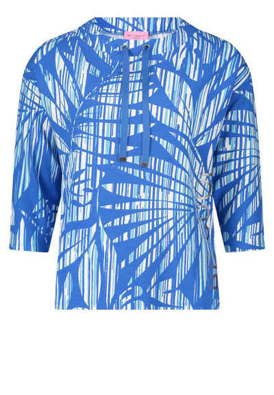 Betty Barclay Sweatshirt Sweat Kurz 3/4 Arm, Blue/White