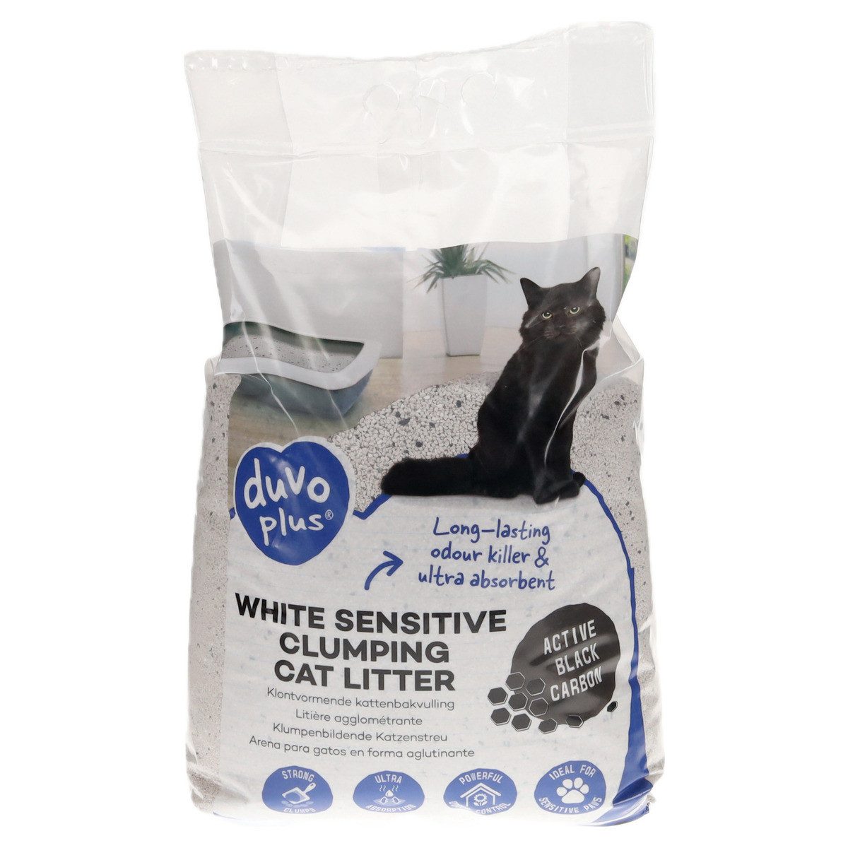 DUVO+ Katzenstreu Katzenstreu White Sensitive Black Carbon 12 kg