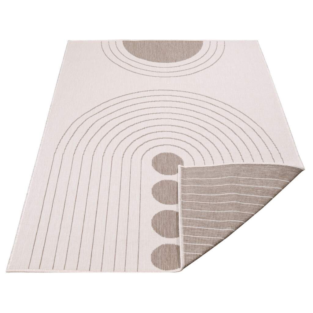 Carpet City Outdoorteppich DUO RUG 5739, rechteckig, Höhe: 5 mm, Wendeteppich Wetterfest In- & Outdoor, Balkon, Terrasse, Wohnzimmer