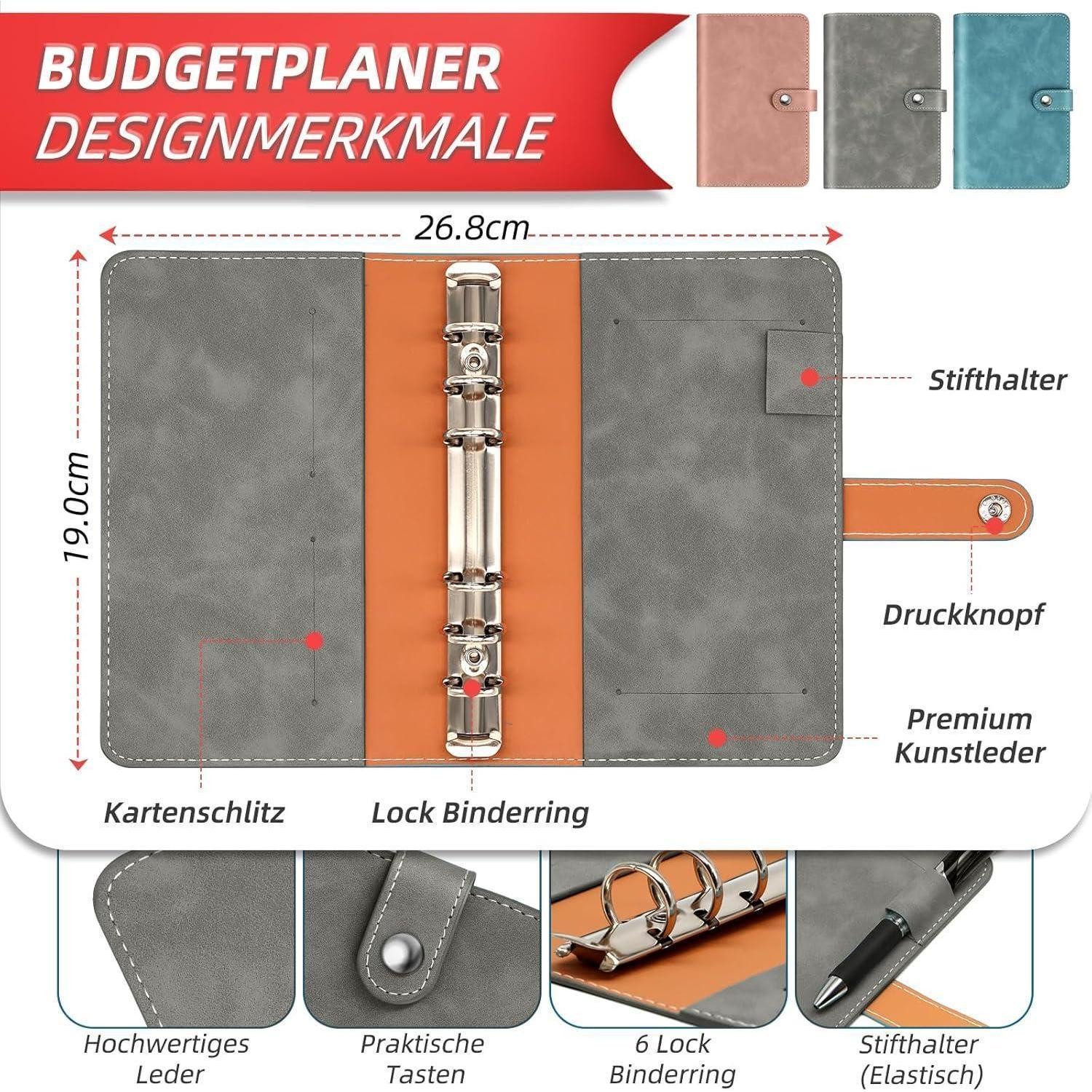 LuxusKollektion Geldkassette Budget Planner Deutsch mit 8 Sparchallenges A6 Haushaltsbuch – Bild 5 von 5
