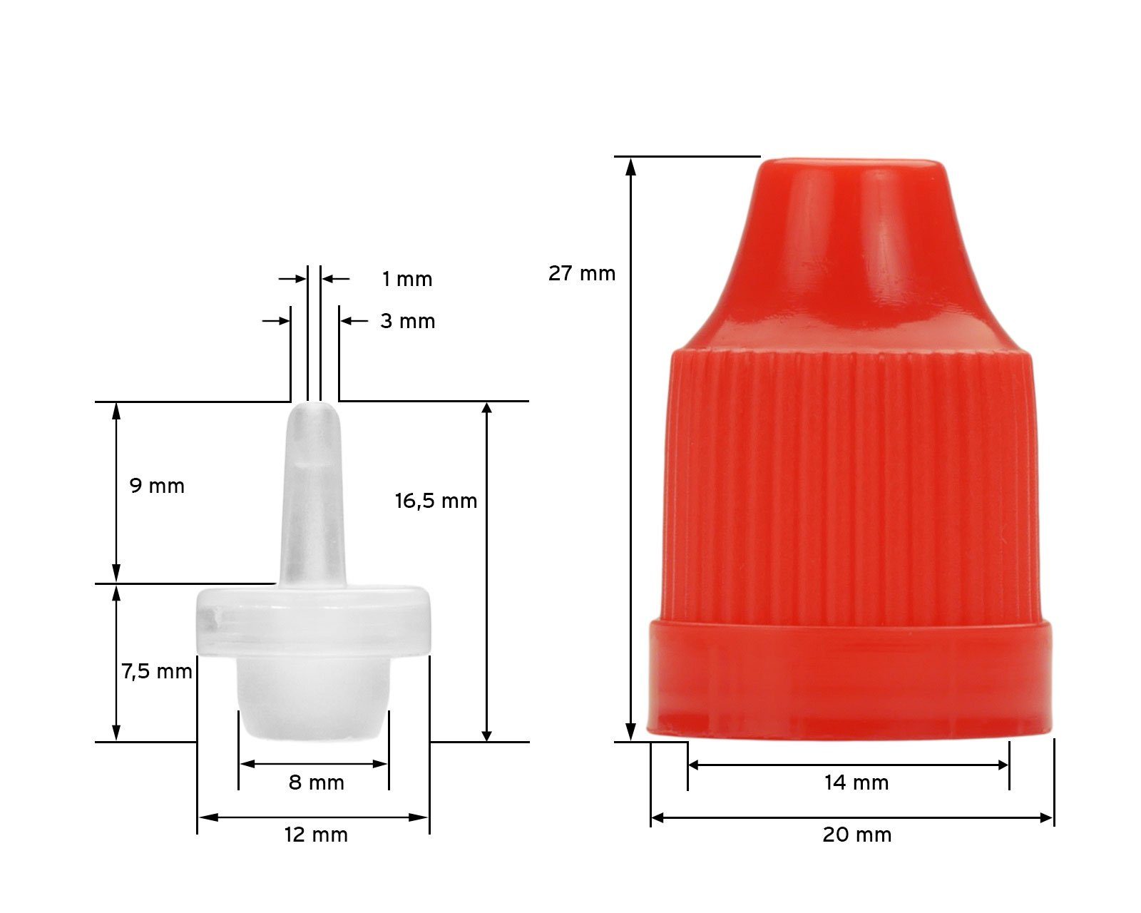 OCTOPUS Tropfverschluss, St) 10 Plastikflaschen aus (10 LDPE, ml G14, 10 Kindersicheru Kanister