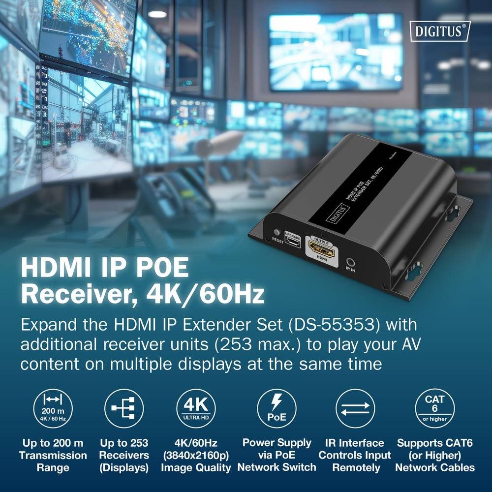 Digitus HDMI®, HDMI® Eingang, USB, USB-A, USB-A (USB 1.1), RJ45, Micro USB Computer-Kabel
