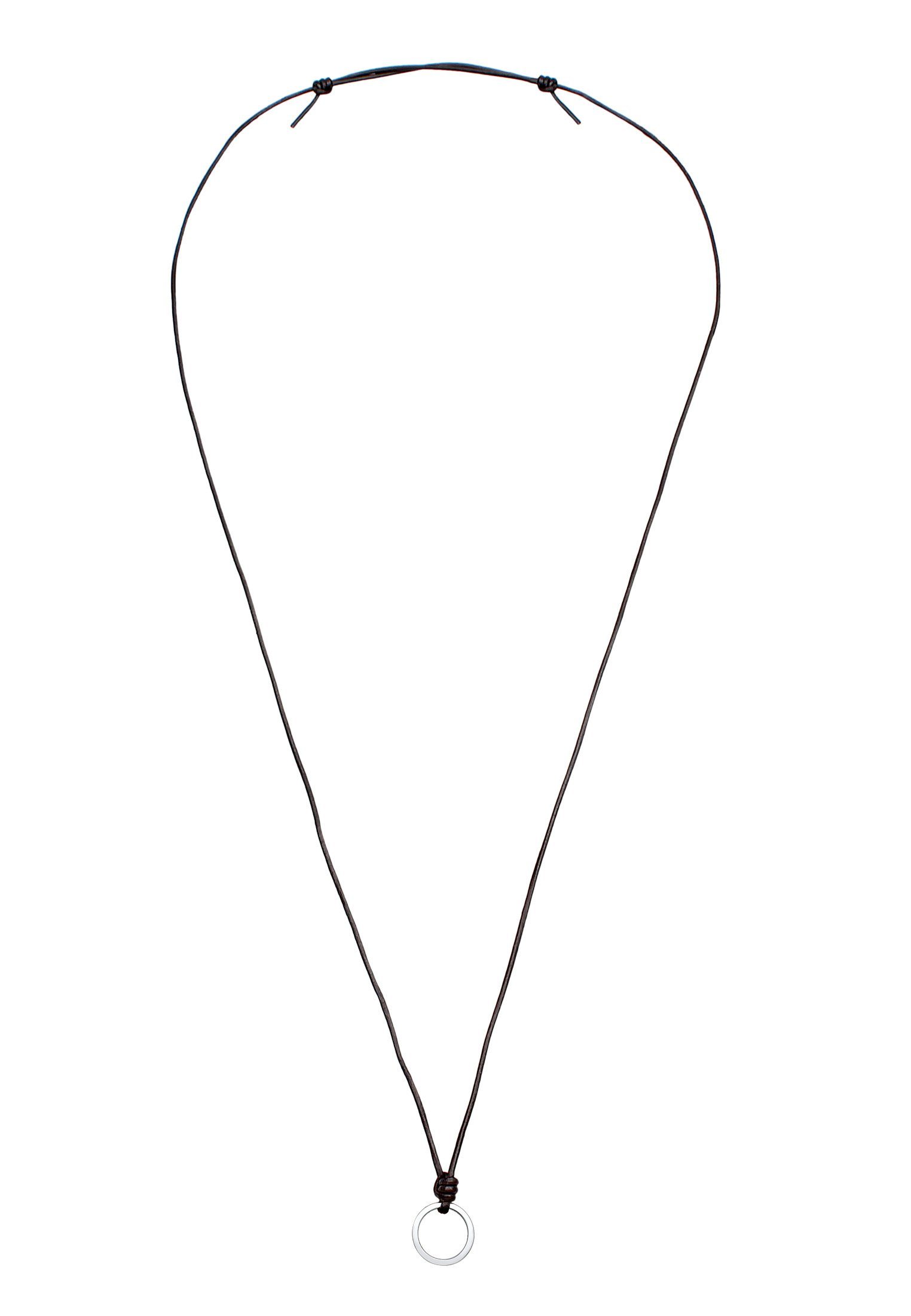 Elli Charm-Einhänger Charmträger Rinds-Lederband 925 Silber, Charmträger