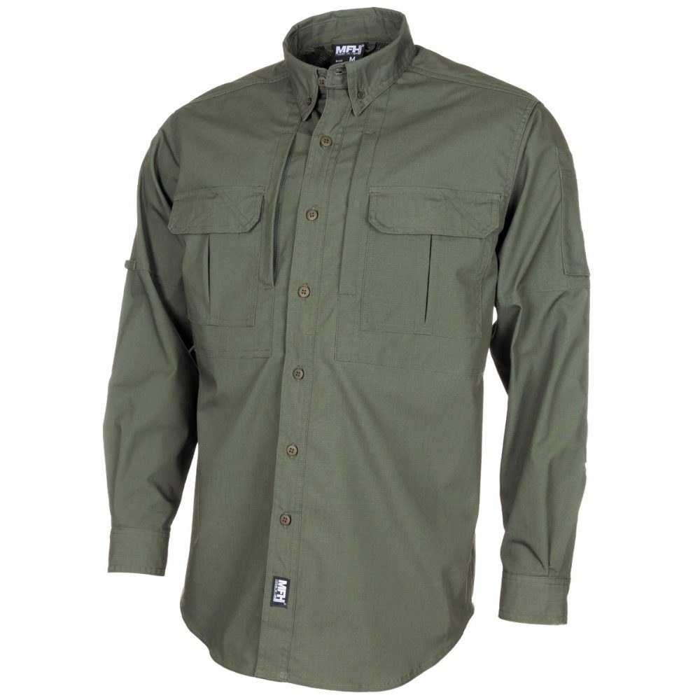 Outdoorhemd Hemd, Attack, langarm, oliv, Teflon, Rip Stop - S