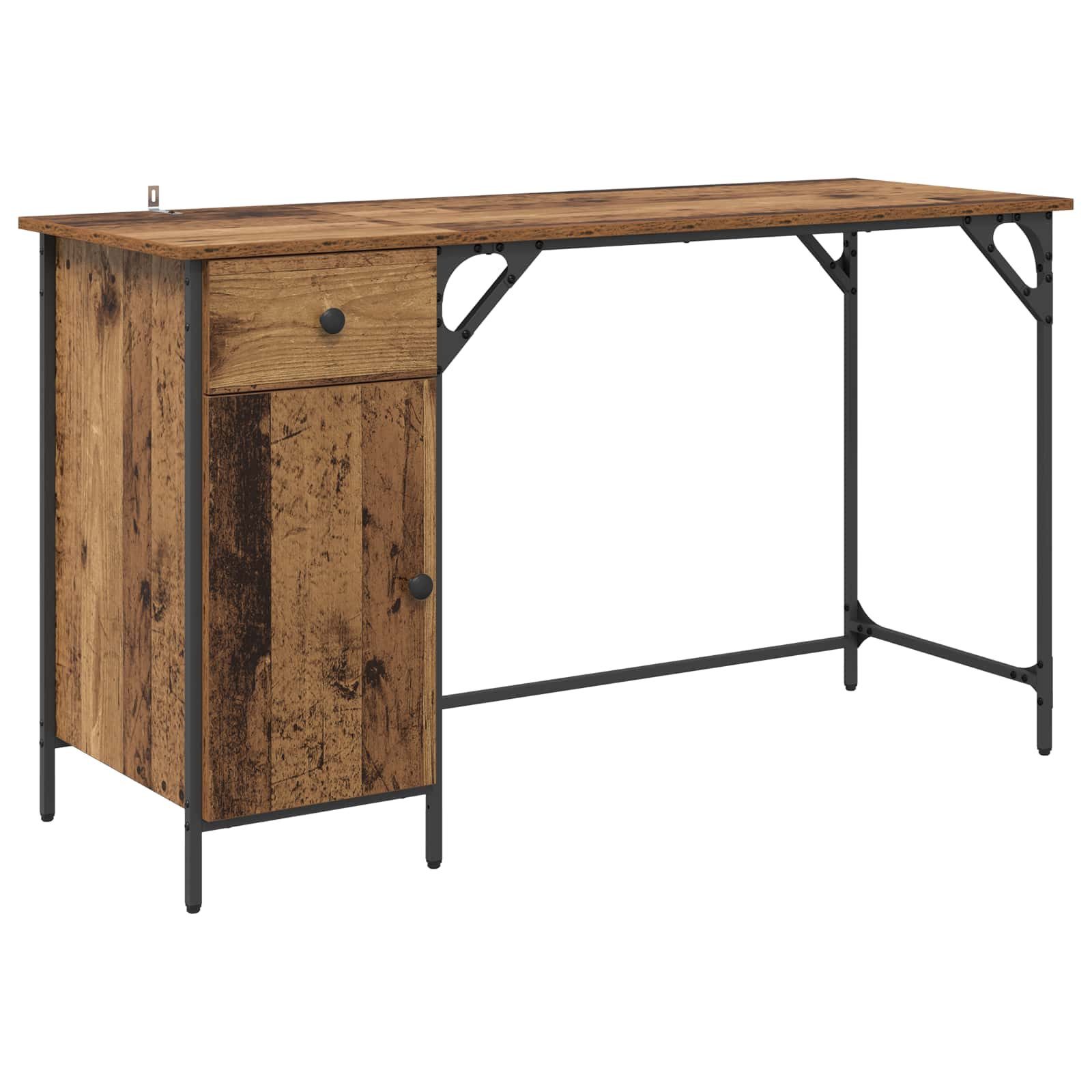 vidaXL Schreibtisch Computertisch Altholz 131 x 48 x 75 cm Holzwerkstoff (1-St)