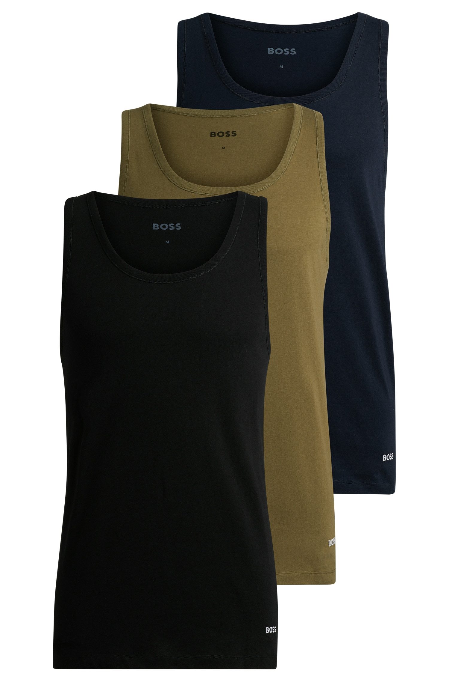 BOSS Tanktop (Packung, 3-tlg) mit BOSS Stickerei